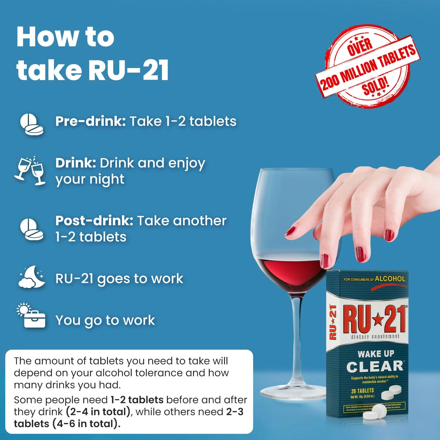 RU-21 Night-After Recovery Supplement | Feel Better Next Day & Liver Support | Made in USA - Image 6