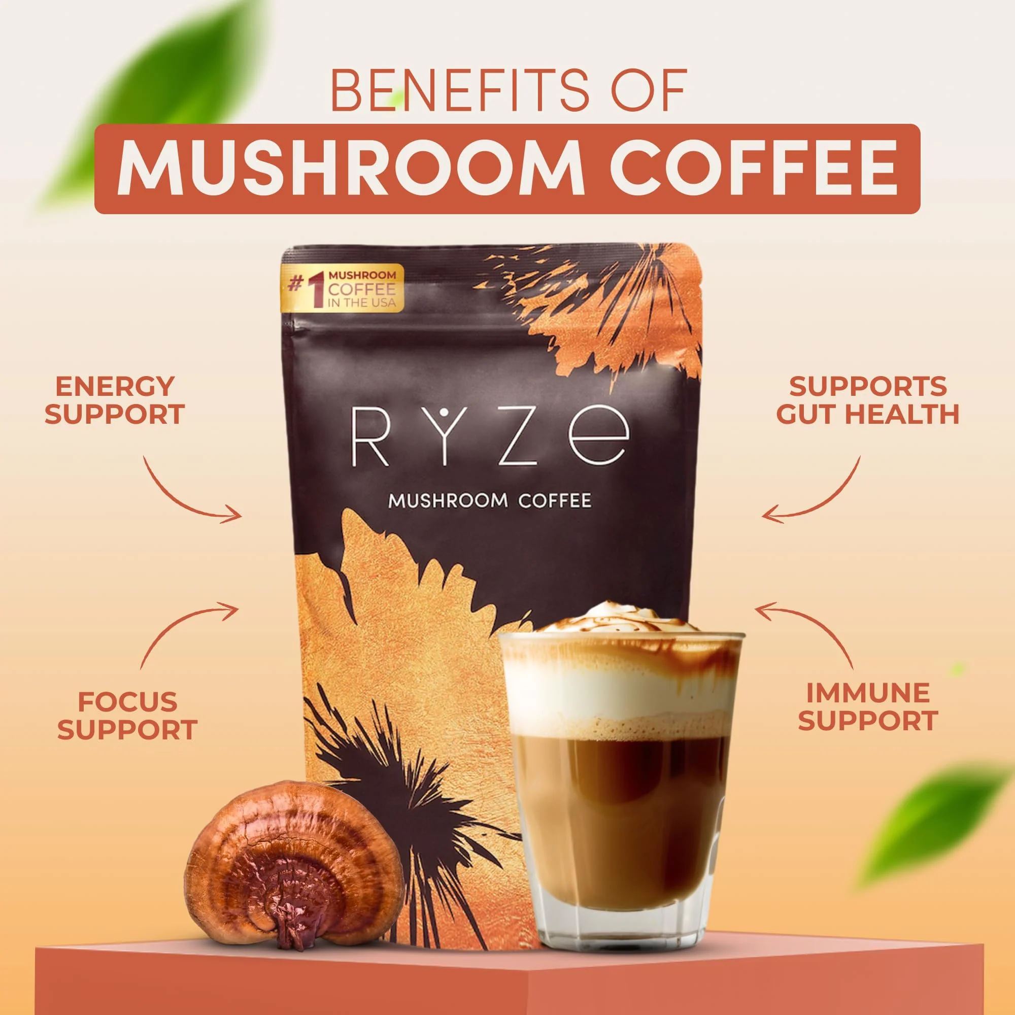 RYZE Superfoods Ultimate Energy Bundle – USDA Organic Mushroom Coffee, Mushroom Matcha & Probiotic Creamer - Image 2