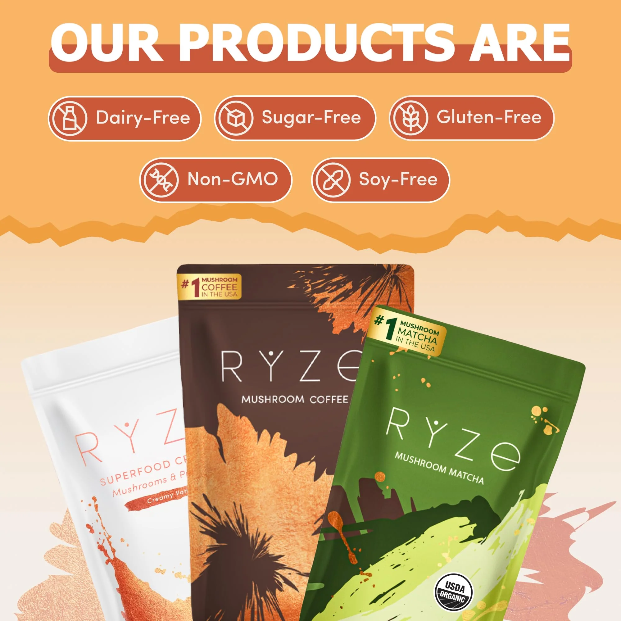 RYZE Superfoods Ultimate Energy Bundle – USDA Organic Mushroom Coffee, Mushroom Matcha & Probiotic Creamer - Image 8