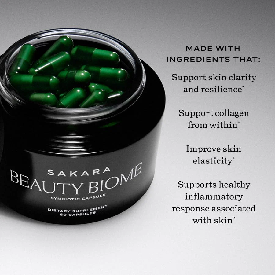 SAKARA Beauty Biome – Daily Synbiotic for Skin & Gut Health (60 Capsules) - Image 4