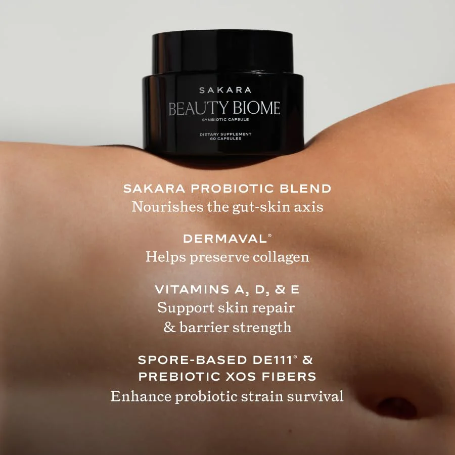 SAKARA Beauty Biome – Daily Synbiotic for Skin & Gut Health (60 Capsules) - Image 7