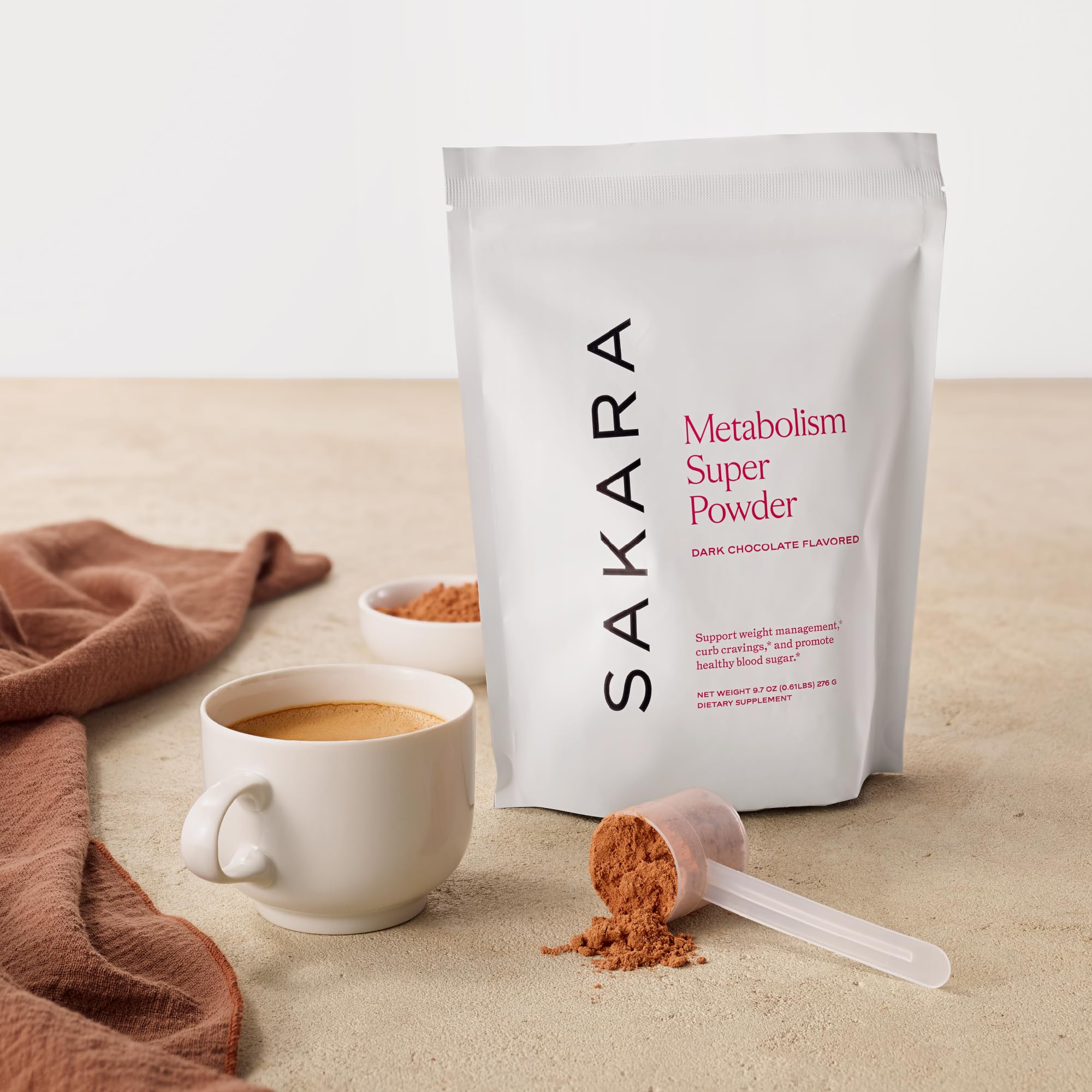 SAKARA Metabolism Super Powder – Appetite Control, Weight Management, Chocolate Flavor | Vegan & Non-GMO | 24 Servings - Image 3