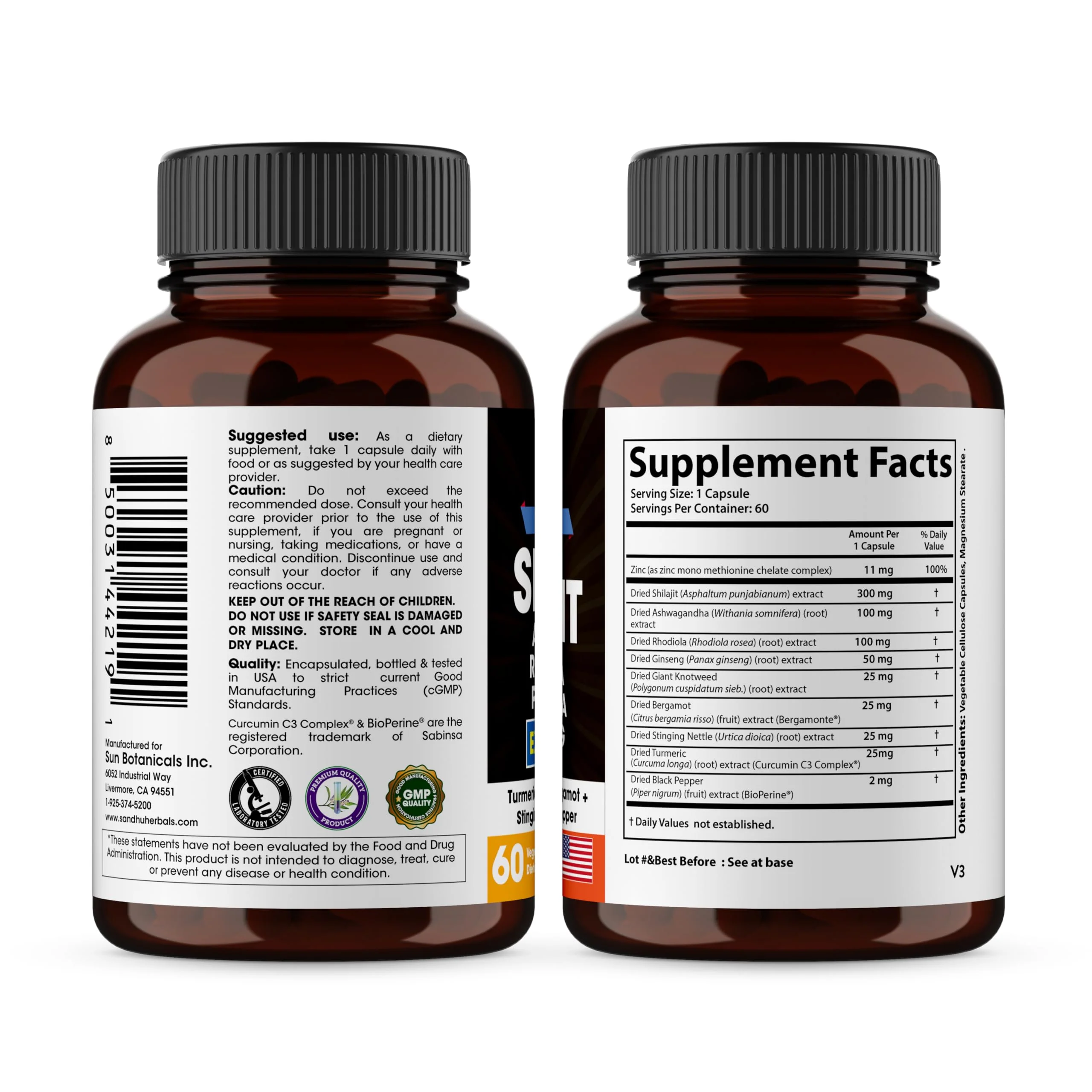 SANDHUHERBALS Shilajit Capsules for Men & Women | Himalayan Shilajit with Ashwagandha | High Potency Energy & Wellness | 2 Months Supply + Sea Moss Combo - Image 4