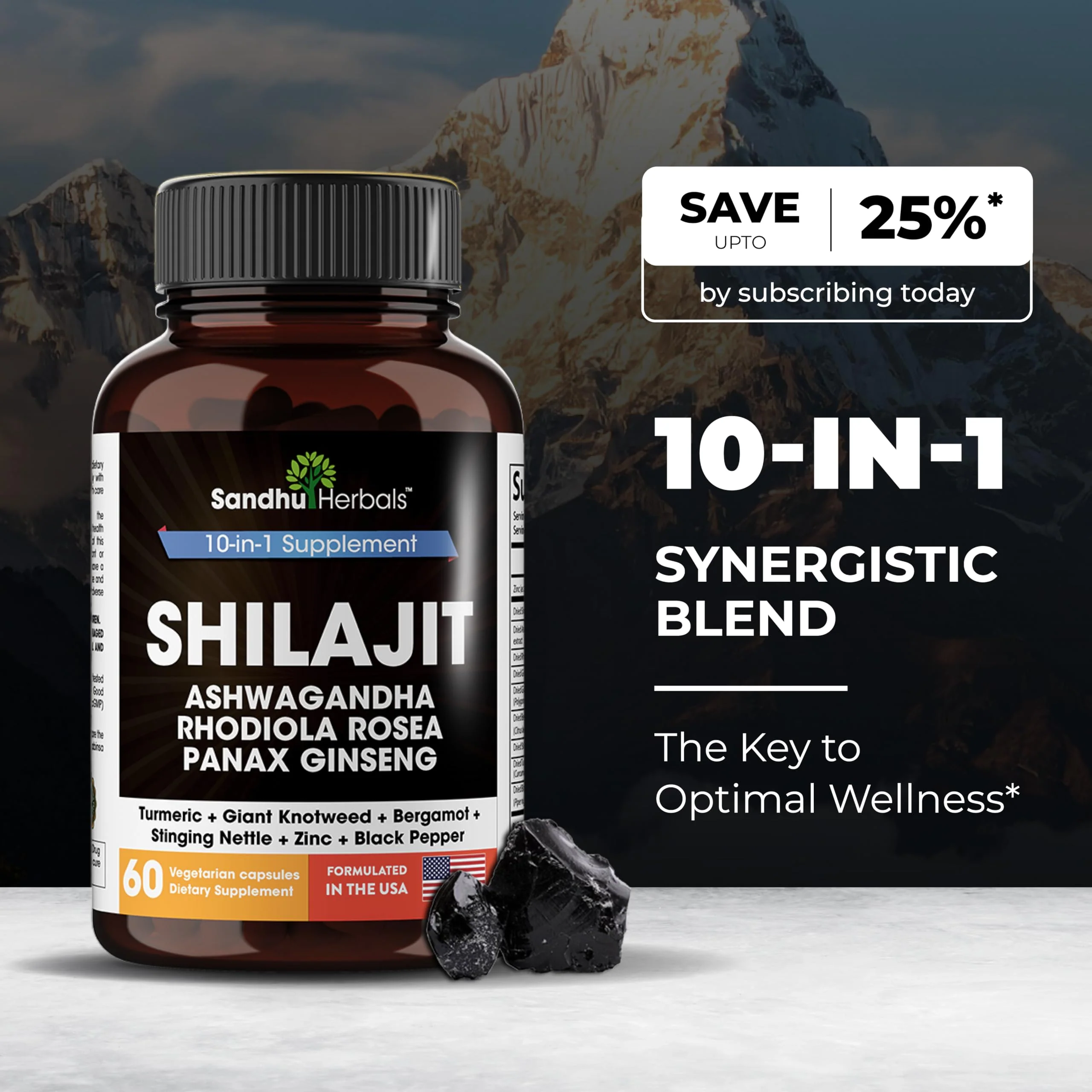 SANDHUHERBALS Shilajit Capsules for Men & Women | Himalayan Shilajit with Ashwagandha | High Potency Energy & Wellness | 2 Months Supply + Sea Moss Combo - Image 8