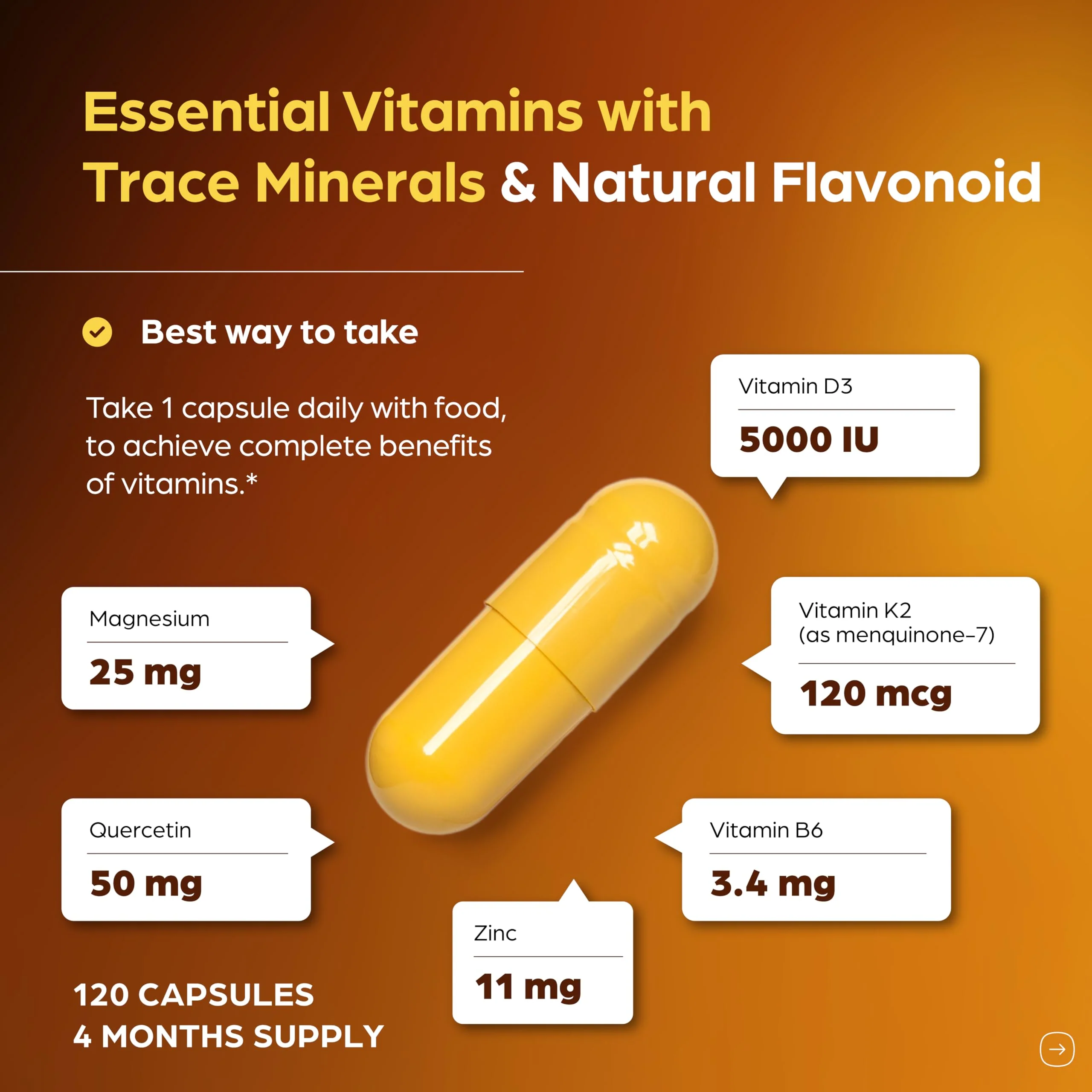Sandhu's Vitamin D3 K2 Magnesium 5000 IU - 120 Capsule Pack | D3K2 for Energy, Immunity & Bone Health - Image 3