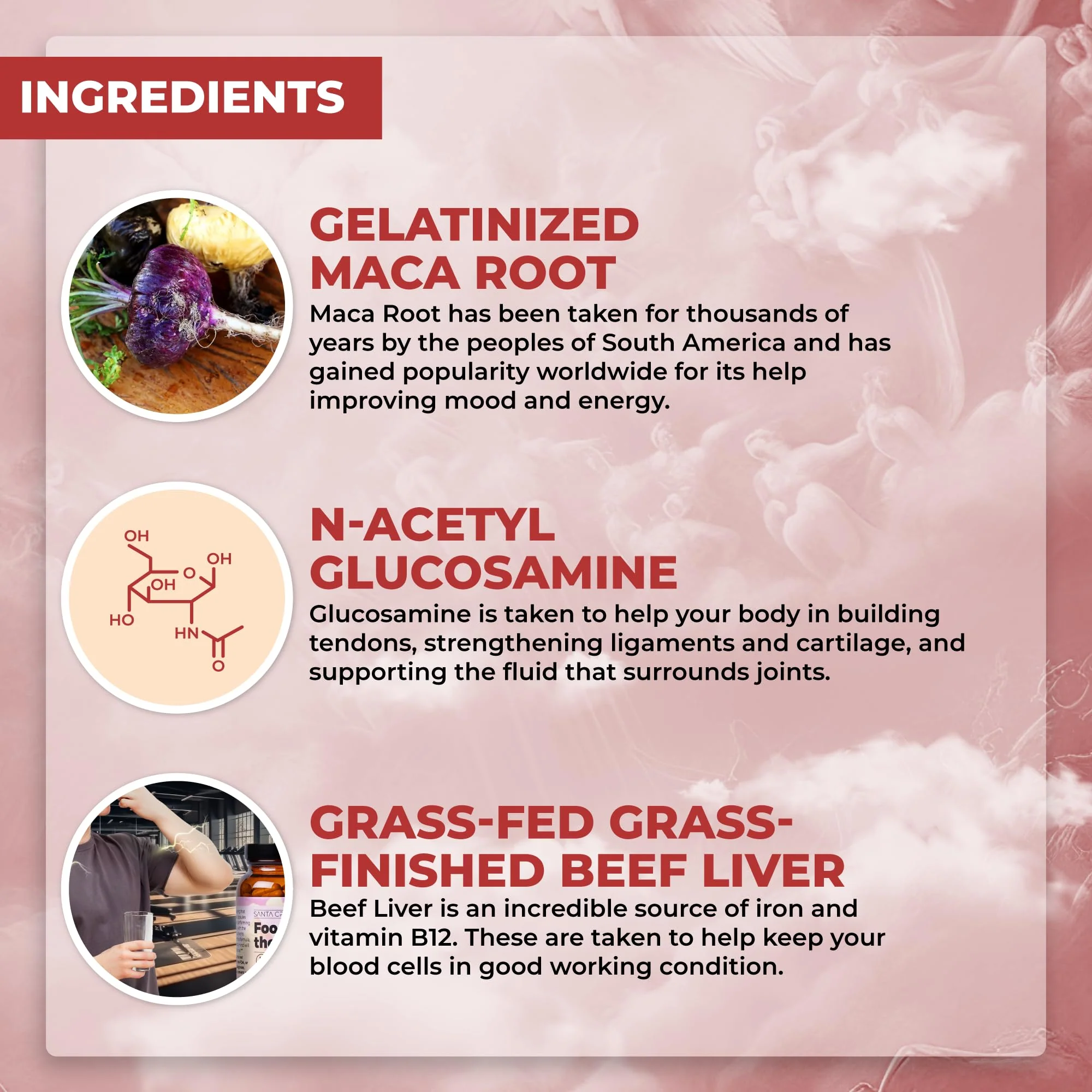 Santa Cruz Paleo Food of the Gods: Grass-Fed Beef Organ Supplement with Collagen, Maca Root, Colostrum – 30 Servings - Image 4