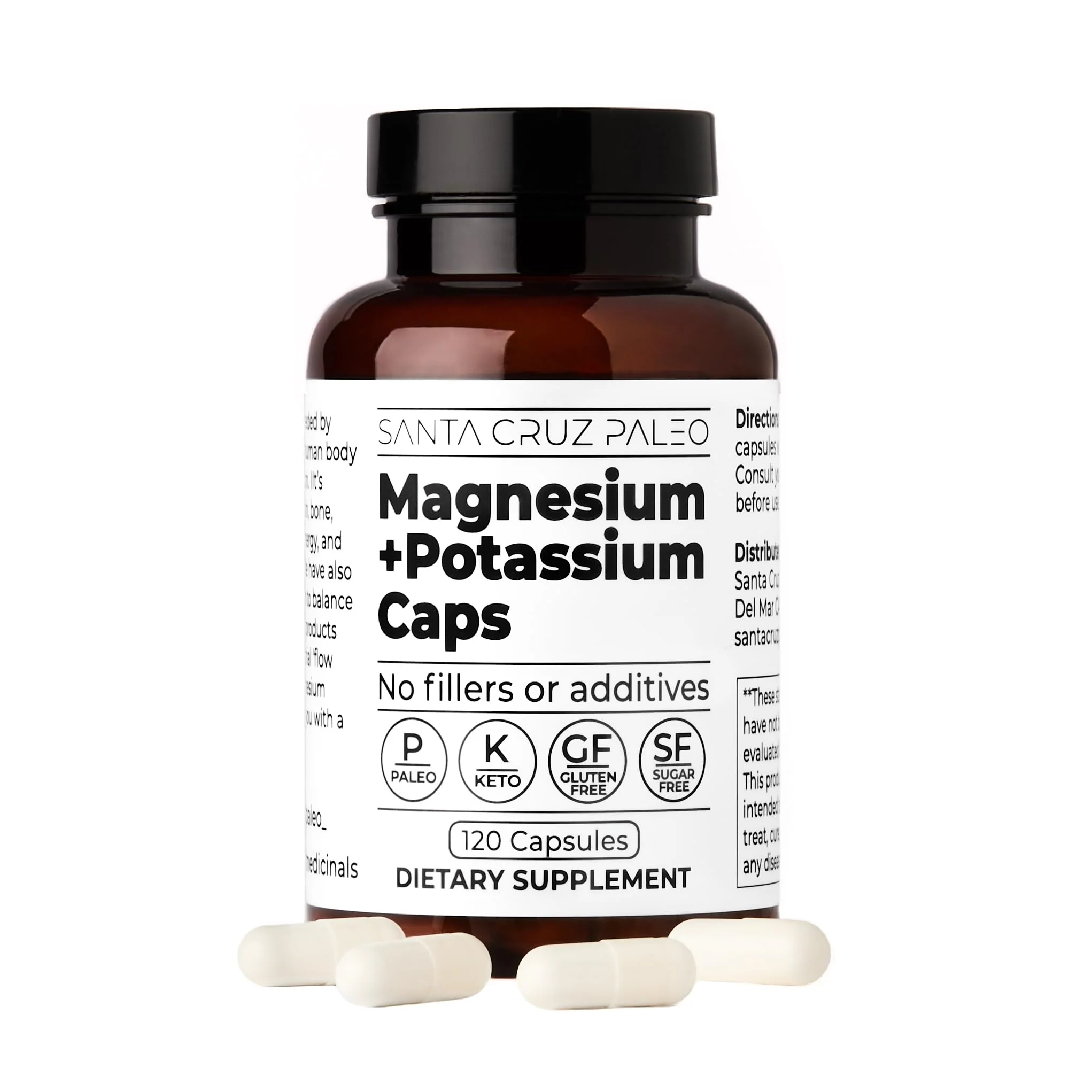 Santa Cruz Paleo Magnesium + Potassium Caps - 120 Caps | Gluten Free, Keto - Image 4