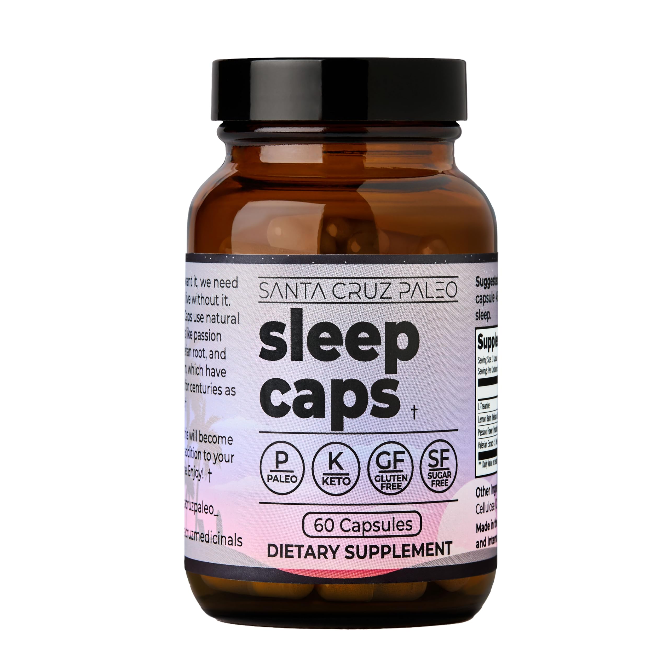 Santa Cruz Paleo Sleep Caps – Melatonin-Free Nighttime Relaxation with L-Theanine, Lemon Balm, Passion Flower & Valerian - Image 4