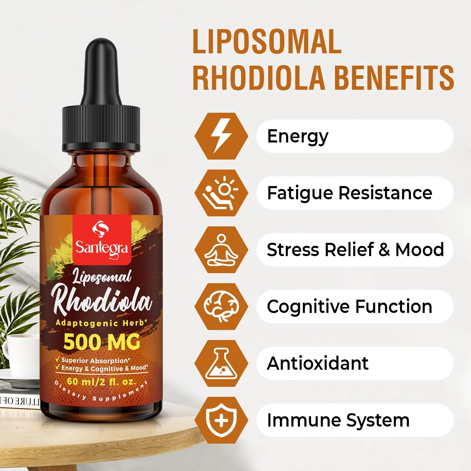 Santegra 57,000mg Liposomal Rhodiola Rosea with Ashwagandha — 360ml Liquid - Image 6