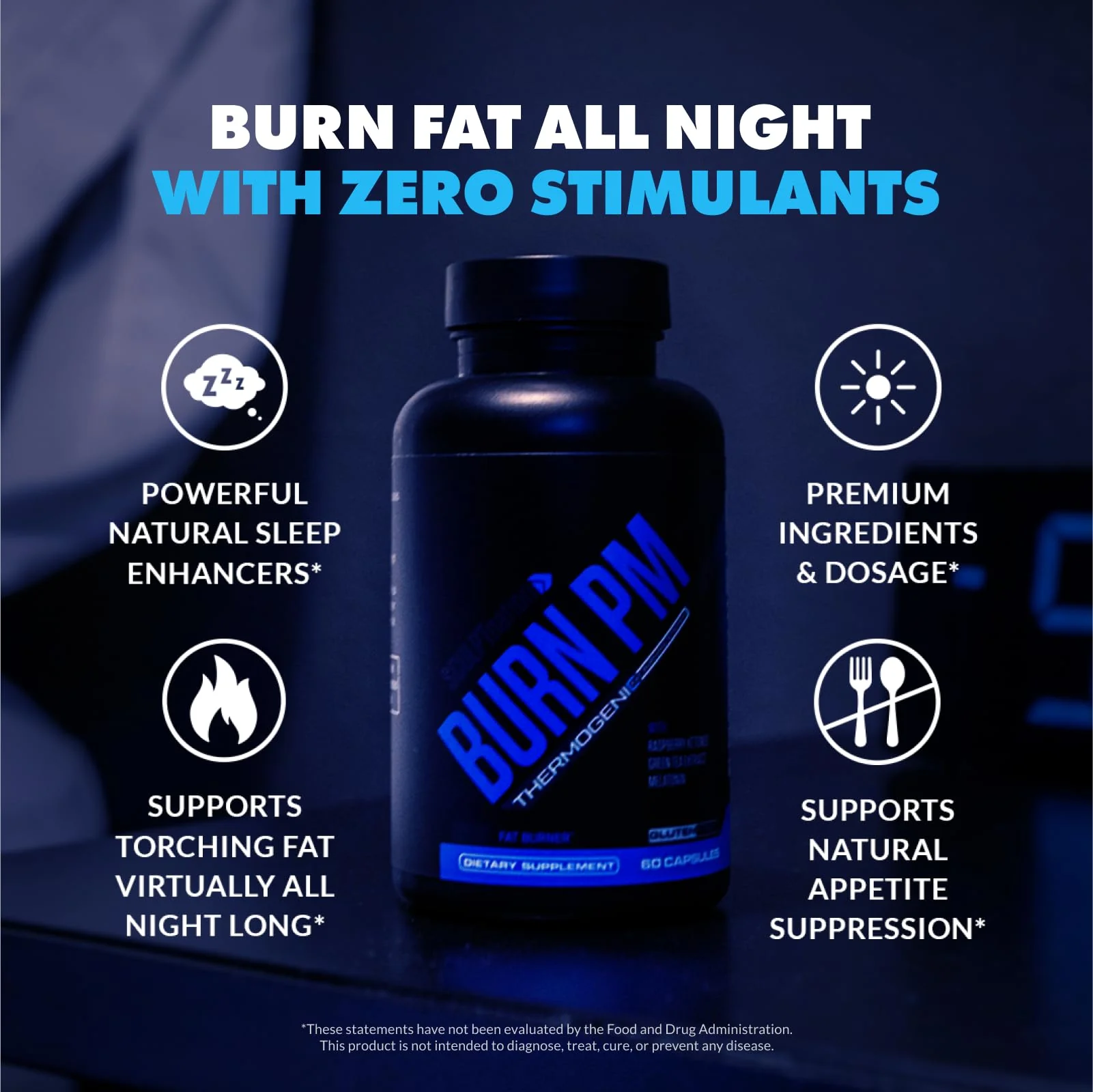 Sculpt Nation Burn PM by V Shred – Night Time Fat Burner (Gluten Free, 60 Capsules) - Image 3