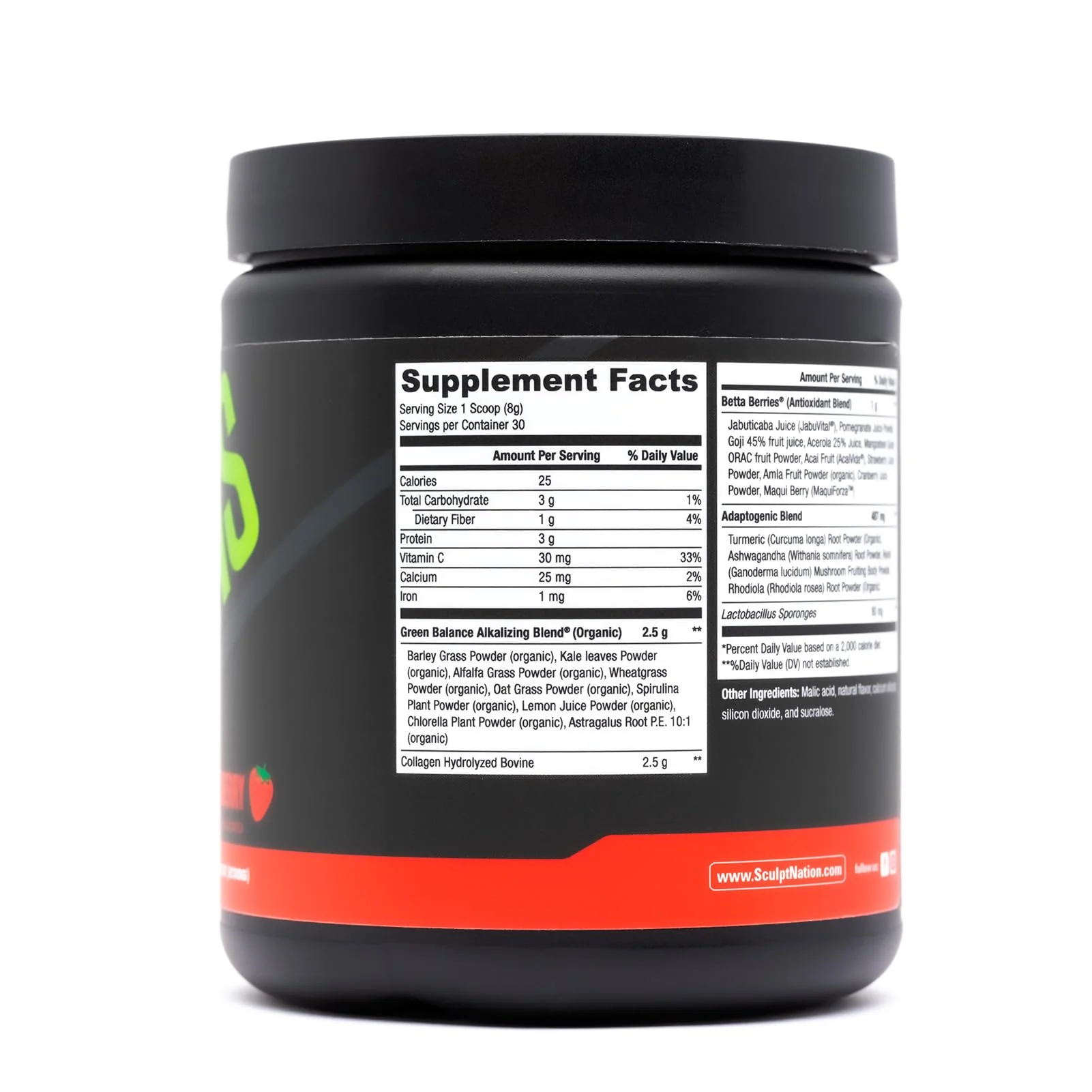 Sculpt Nation Greens Strawberry Powder with Collagen – Skin, Digestion & Energy - Image 6