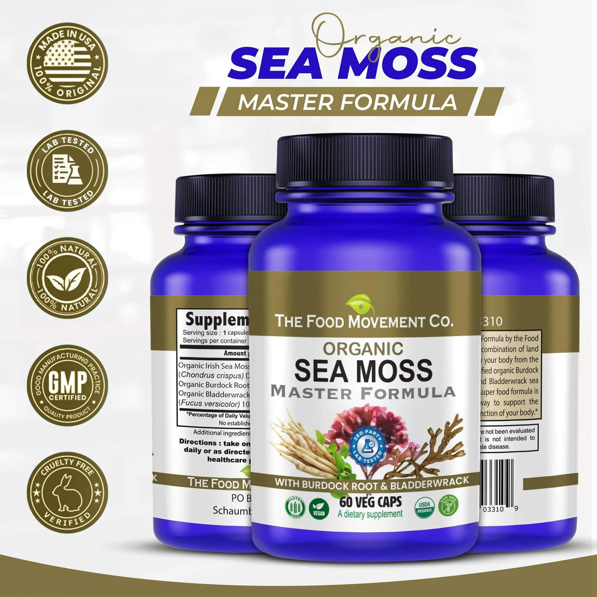 Sea Moss Master Formula with Burdock & Bladderwrack | Gut Health | The Food Movement Co. - Image 8