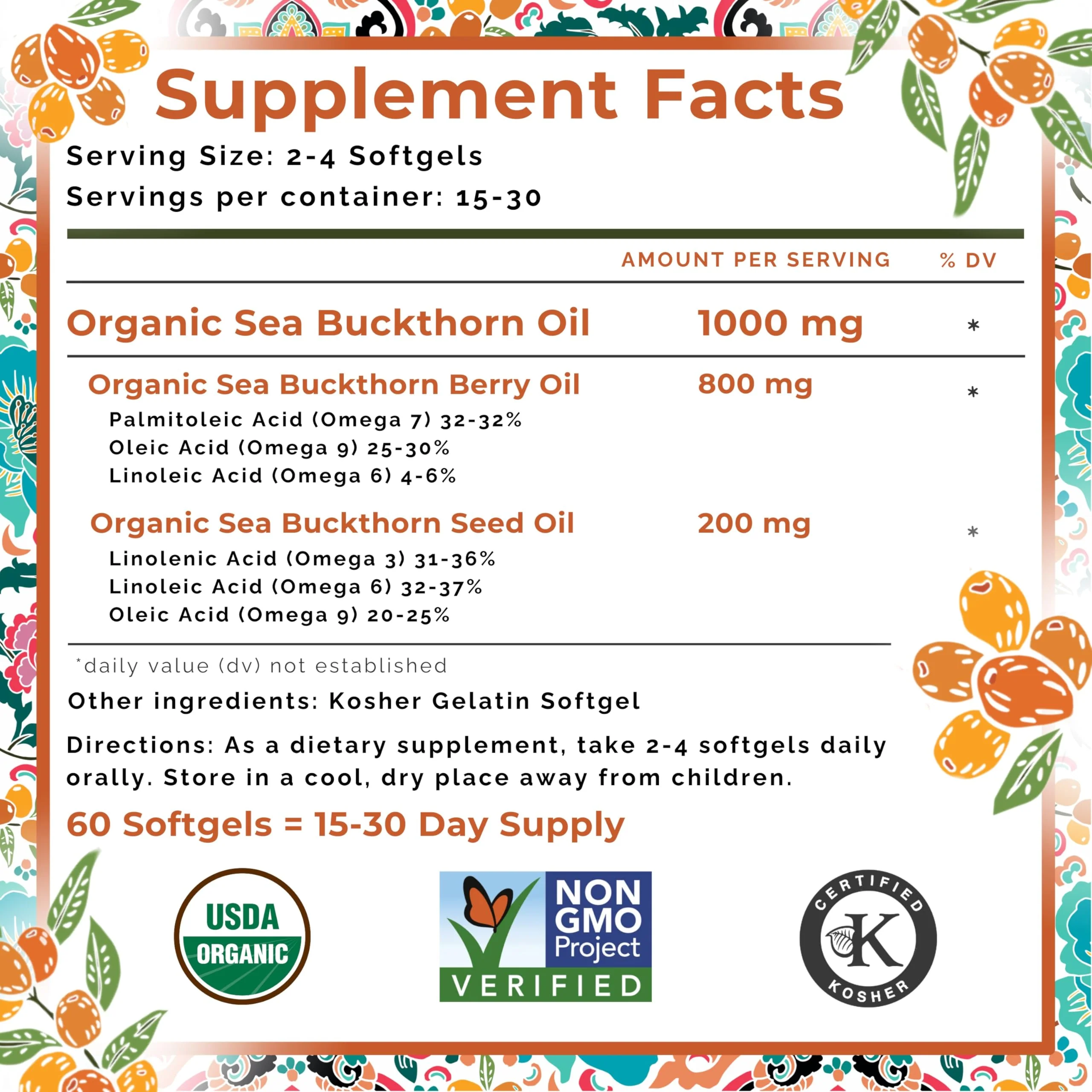 SEABUCKWONDERS Organic Sea Buckthorn Oil Softgels 1000mg – Omega 7, 3, 6 & 9 | Hair, Skin & Nails - Image 6