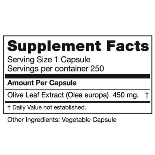 Seagate Olive Leaf Extract 450 mg — 250 Capsules | 100% Pure, Pesticide-Free - Image 2