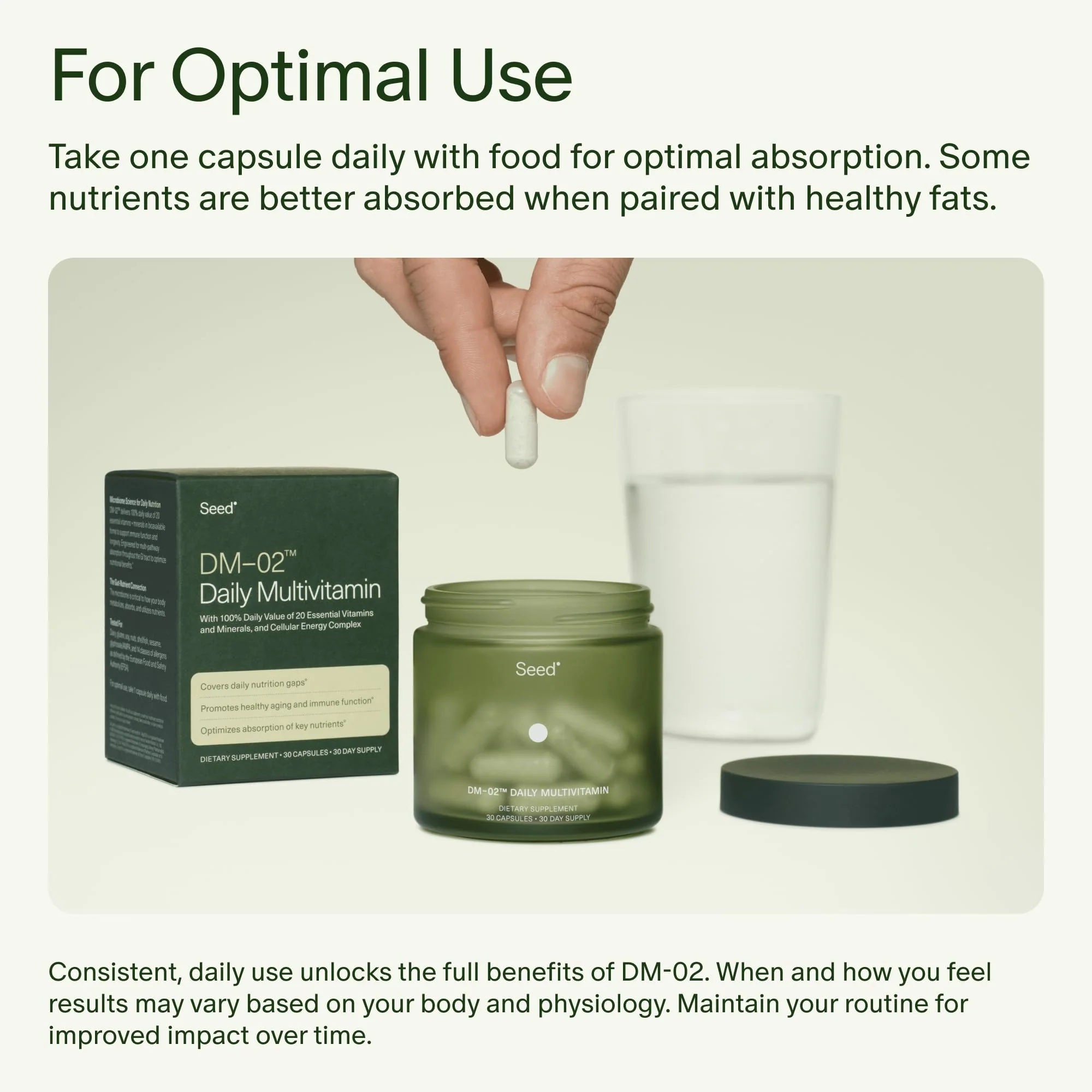 Seed DM-02 Daily Multivitamin – 100% DV Essentials for Immune, Bone, Hair & Nails (Vegan, 30-Day) - Image 16