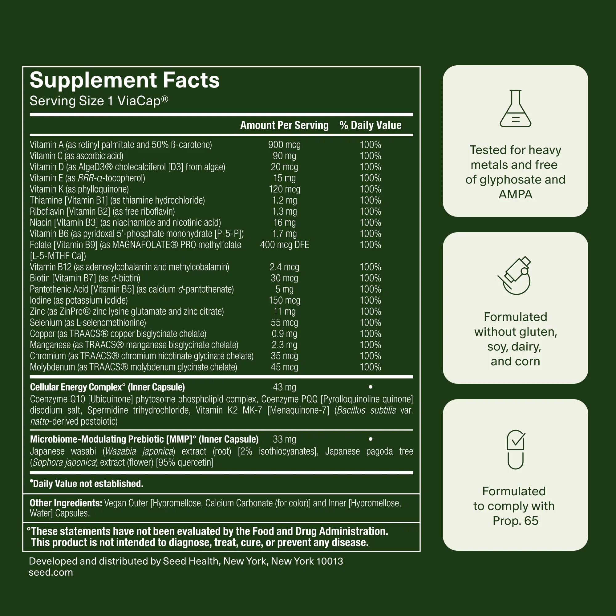 Seed DM-02 Daily Multivitamin – 100% DV Essentials for Immune, Bone, Hair & Nails (Vegan, 30-Day) - Image 8