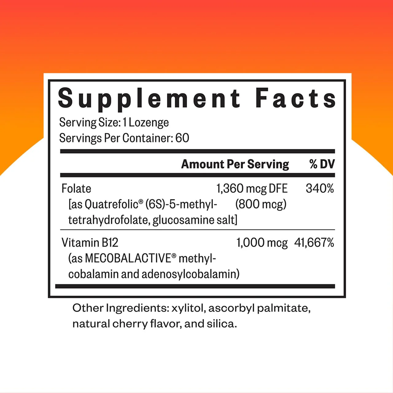 Seeking Health Methyl B12 with L-Methylfolate Lozenges - MTHFR & Methylation Support - Brain Health & Energy - 60 Lozenges - Image 2