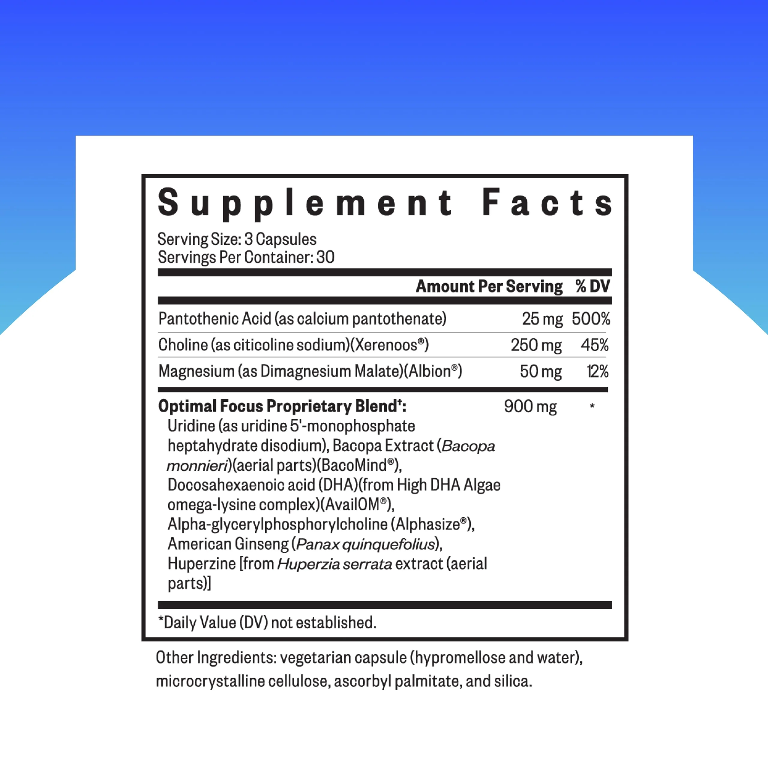 Seeking Health Optimal Focus - Stimulant-Free Nootropic with Choline & Algae DHA (90 Capsules) - Image 2