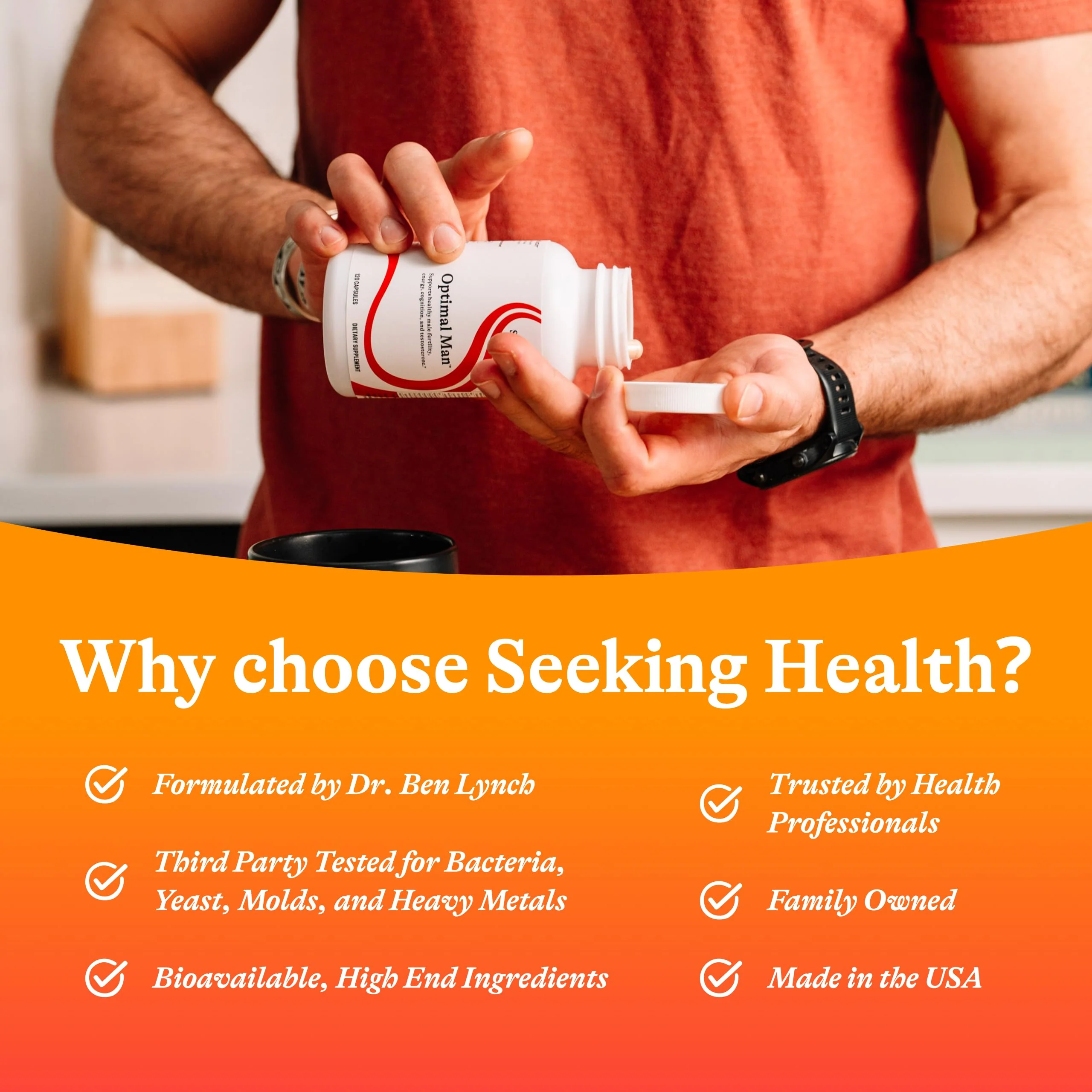 Seeking Health Optimal Man Multivitamin — Zinc, Active Folate & Alpha-Lipoic Acid for Energy & Brain Health | 30 Servings - Image 8