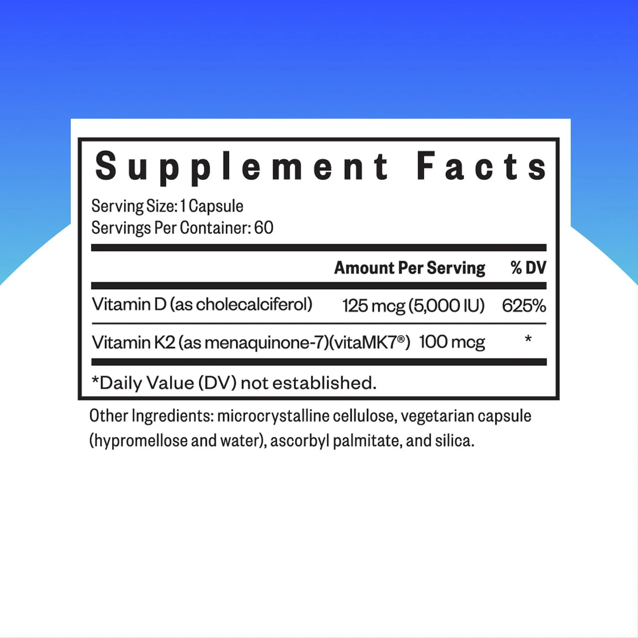 Seeking Health Vitamin D3 + K2 – Immune & Bone Health (Vegetarian), 60 Capsules - Image 2