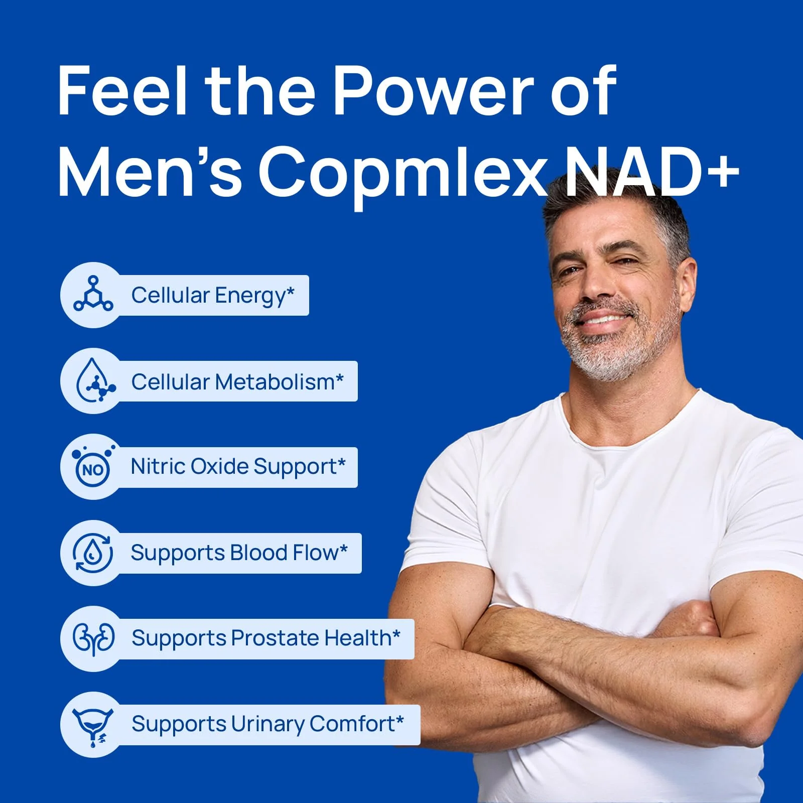 Selerb NAD+ for Men – Nitric Oxide, Prostate Health, Resveratrol, CoQ10 | 60 Capsules - Image 2