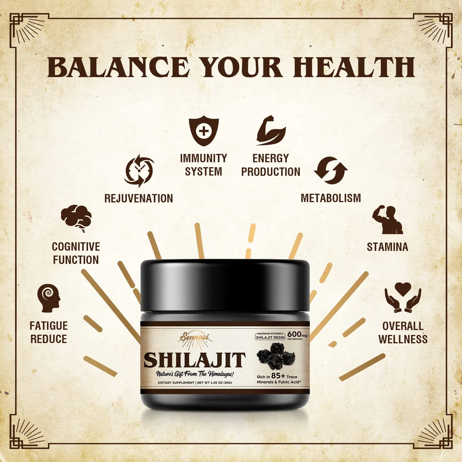 Sennasi Shilajit Resin – Pure Himalayan Organic Shilajit 600mg (30g, 2 Pack) - Image 11