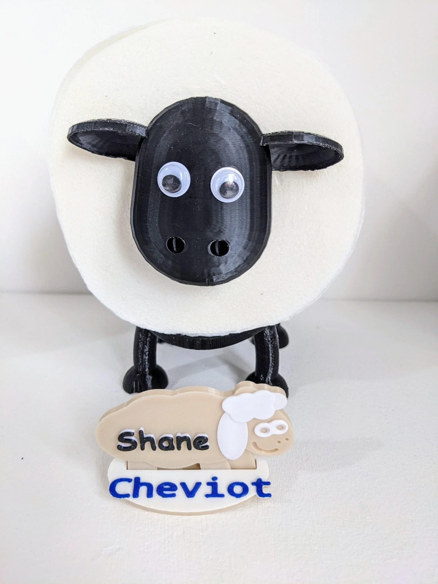 Set of 3 Black Sheep Toilet Roll Holders. UK Handmade gift. - Image 4