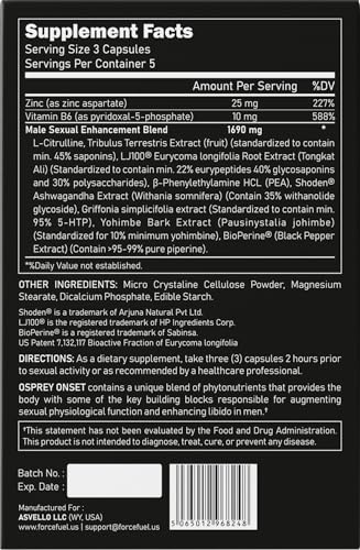 Sex Pills for Men – Last Longer & Enhance Erection Sensitivity – Osprey Onset, 15 Capsules - Image 8