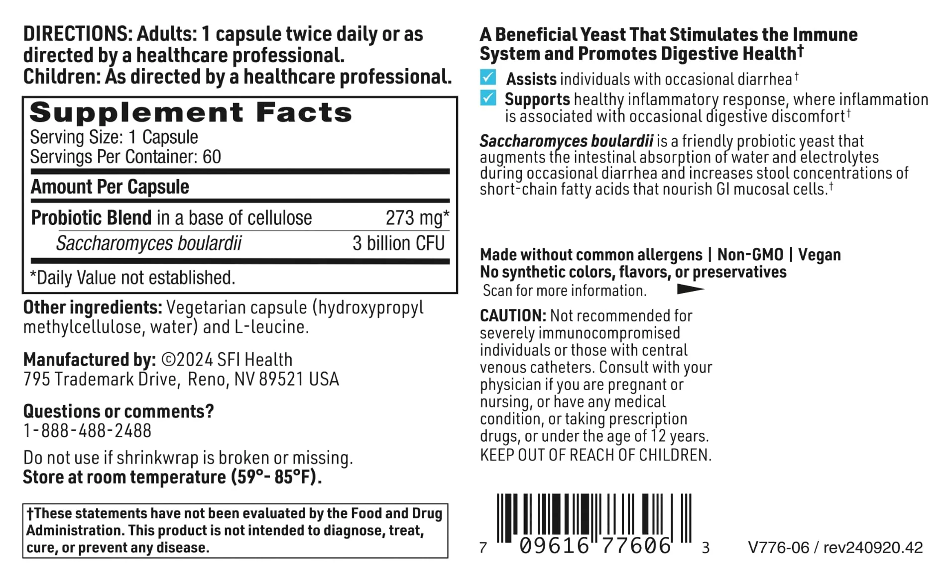 SFI Health Klaire Labs Ther-Biotic S. boulardii Probiotics – Digestive & Immune Support (60 Capsules) - Image 15