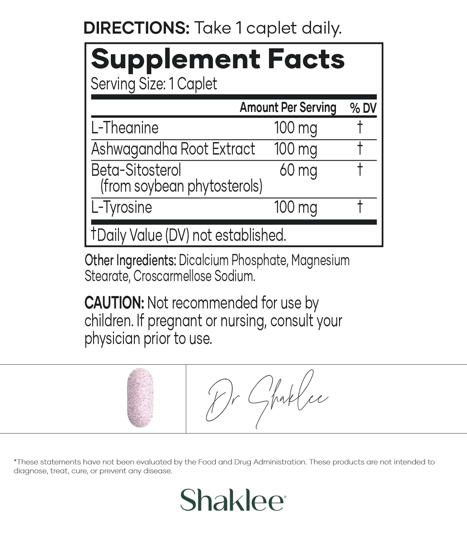 Shaklee - Stress Relief Complex - Calming Blend of L-theanine, Ashwagandha, Beta-sitosterol, and L-tyrosine - Promotes Relaxation without Drowsiness - 1 Caplet Daily - Adults Supplement - 30 Caplets - Image 3