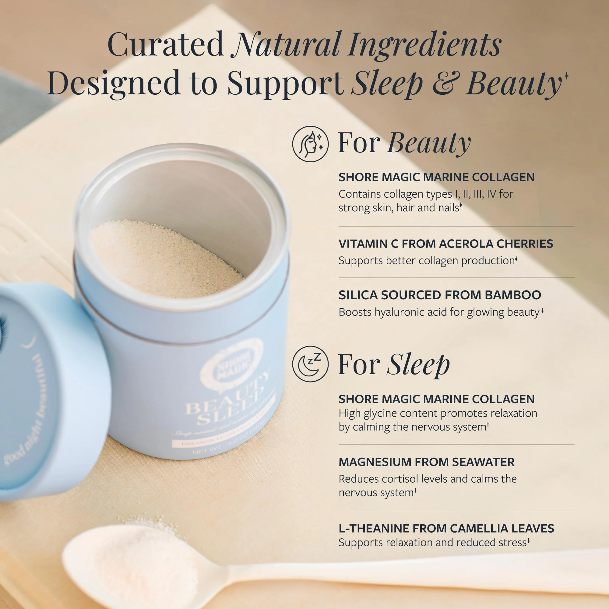 Shore Magic Beauty Sleep – Marine Collagen, Magnesium & L-Theanine, Sugar-Free - Image 3
