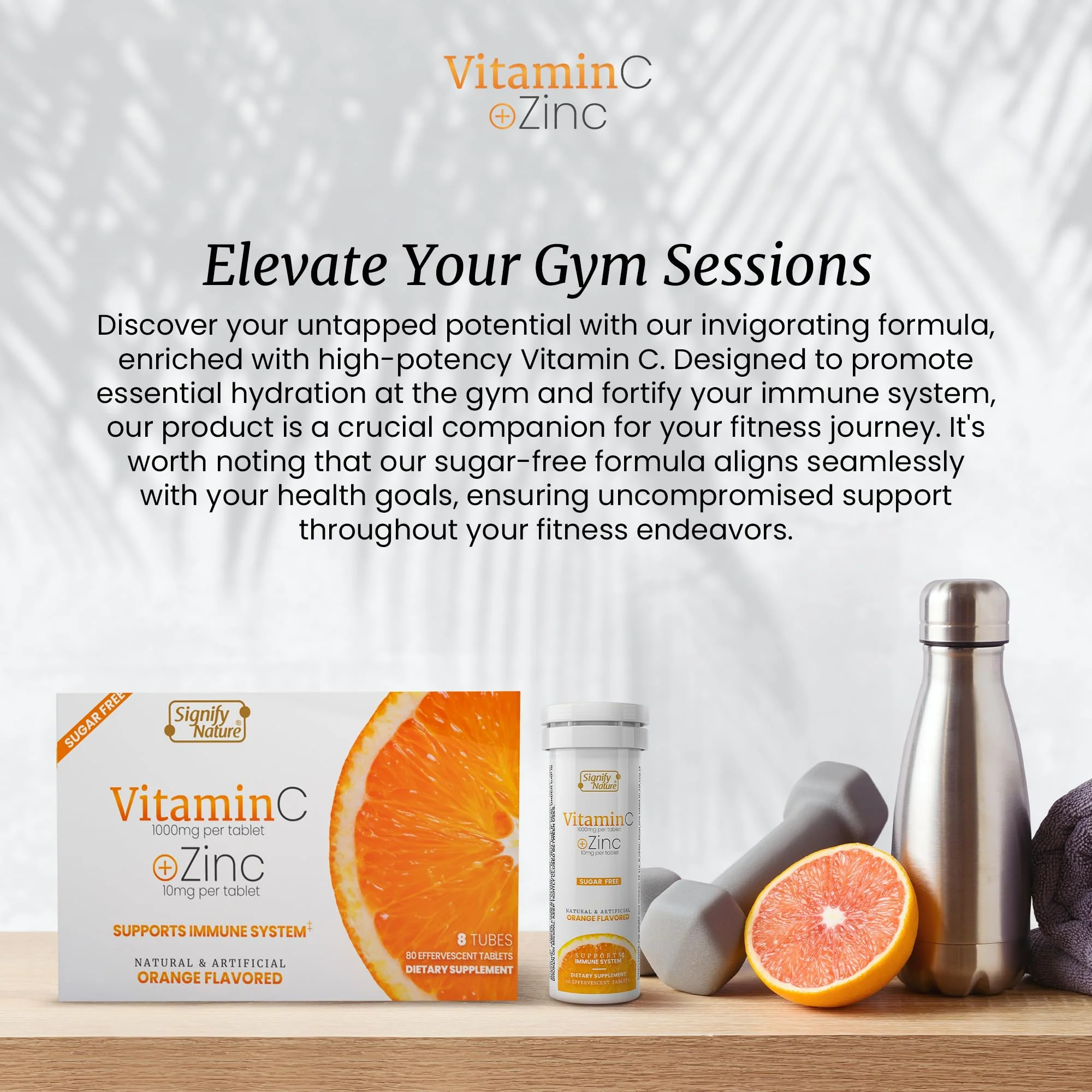 SIGNIFY NATURE Vitamin C 1000mg + Zinc - Effervescent Tablets (80CT) Sugar-Free & Vegan - Image 7