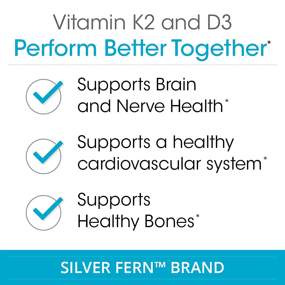 Silver Fern K2-D3 MK-7 (K2-7) + Vitamin D3 – Natural, Non-Synthetic, 60 Servings - Image 2