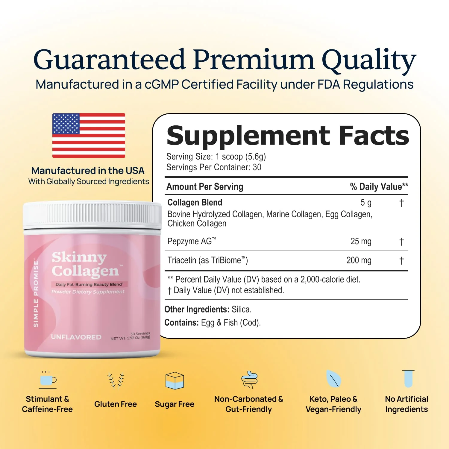 Simple Promise Skinny Collagen – Unflavored Multi-Collagen Peptides (30 Servings) for Weight Goals - Image 3