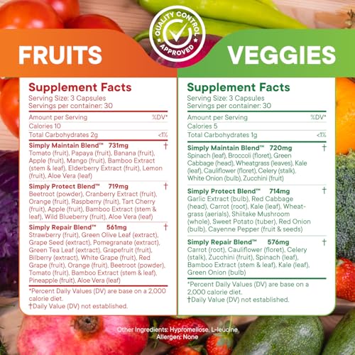 Simply Nature's Pledge - 42+ Fruits & Vegetables, High Beta Carotene, 90 Count (Pack of 2), Soy Free - Image 12