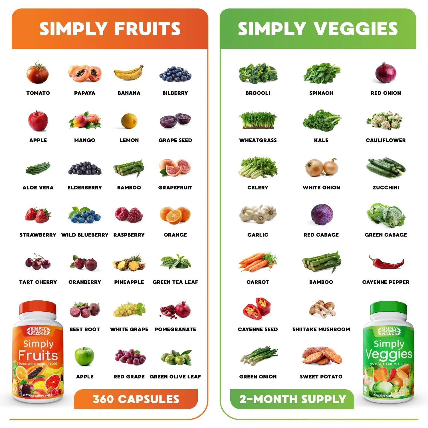 Simply Nature's Pledge – 42 Fruits & Veggies, 2-Month Supply, Soy-Free, 360 Capsules - Image 12
