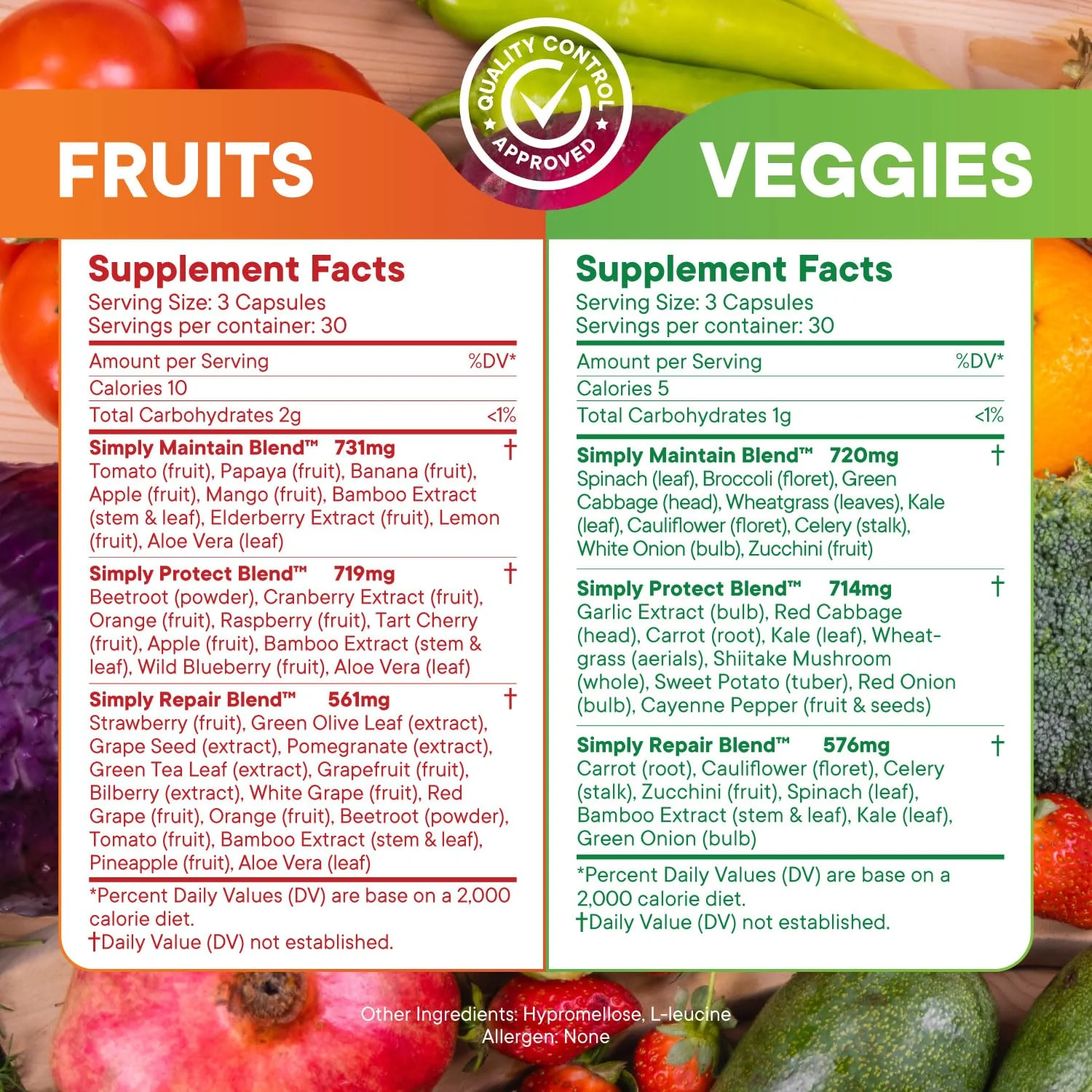 Simply Nature's Pledge – 42 Fruits & Veggies, 2-Month Supply, Soy-Free, 360 Capsules - Image 2