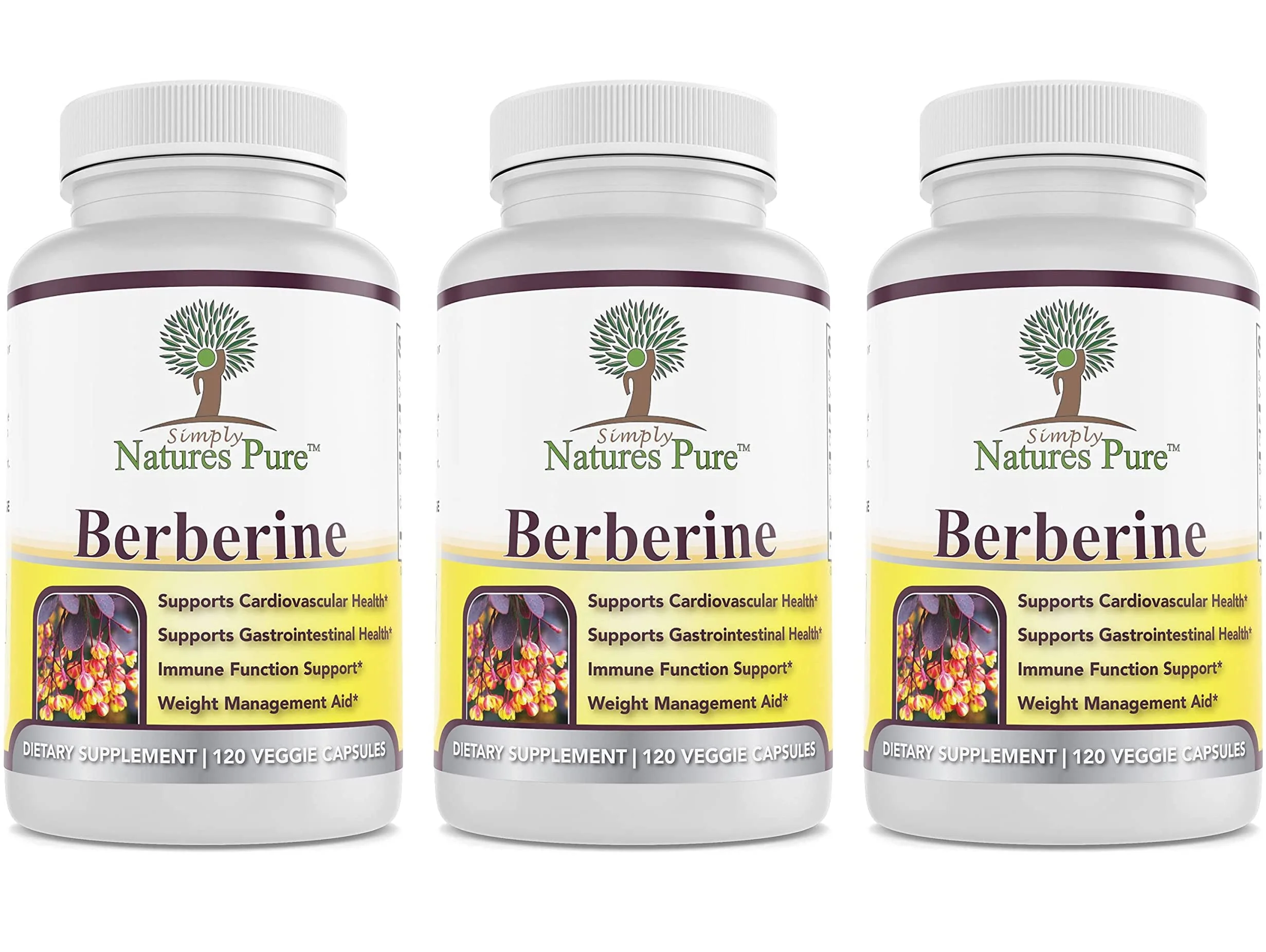 Simply Natures Pure Premium Berberine HCl 500mg - 120 Capsules - Cardiovascular GI Immune Support - Chromium Cinnamon (Pack of 3) - Image 8