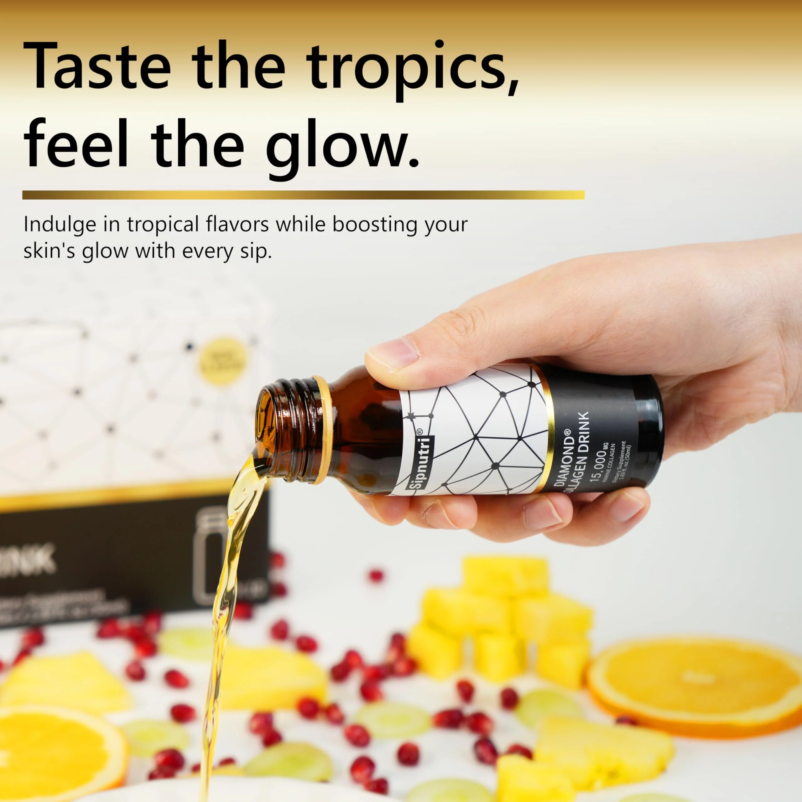 Sipnutri Diamond Liquid Collagen Drink – 15000 mg Marine Collagen + Vitamin C - Image 2