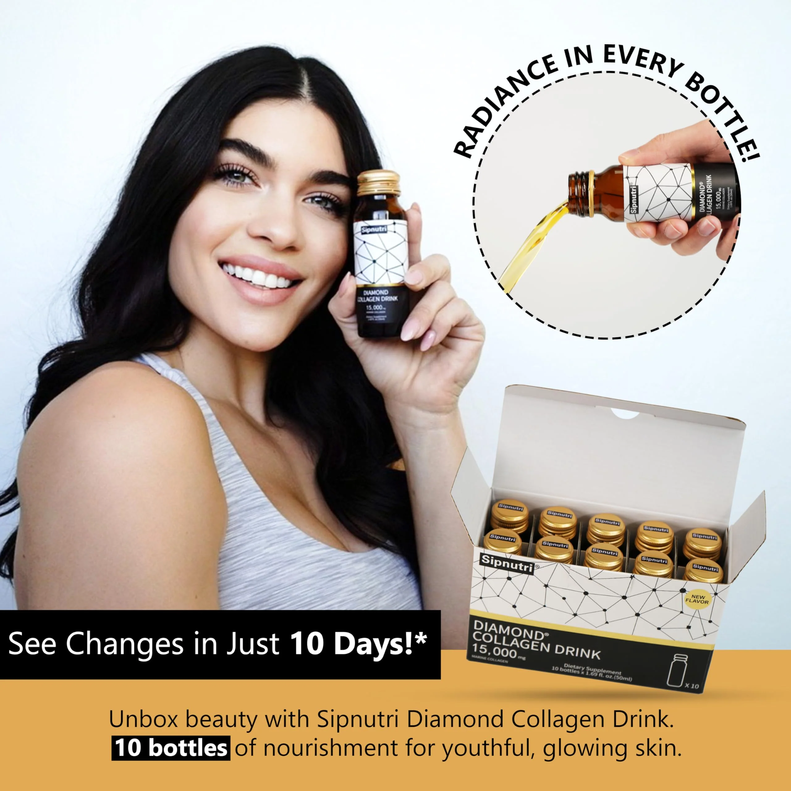 Sipnutri Diamond Liquid Collagen Drink – 15000 mg Marine Collagen + Vitamin C - Image 6