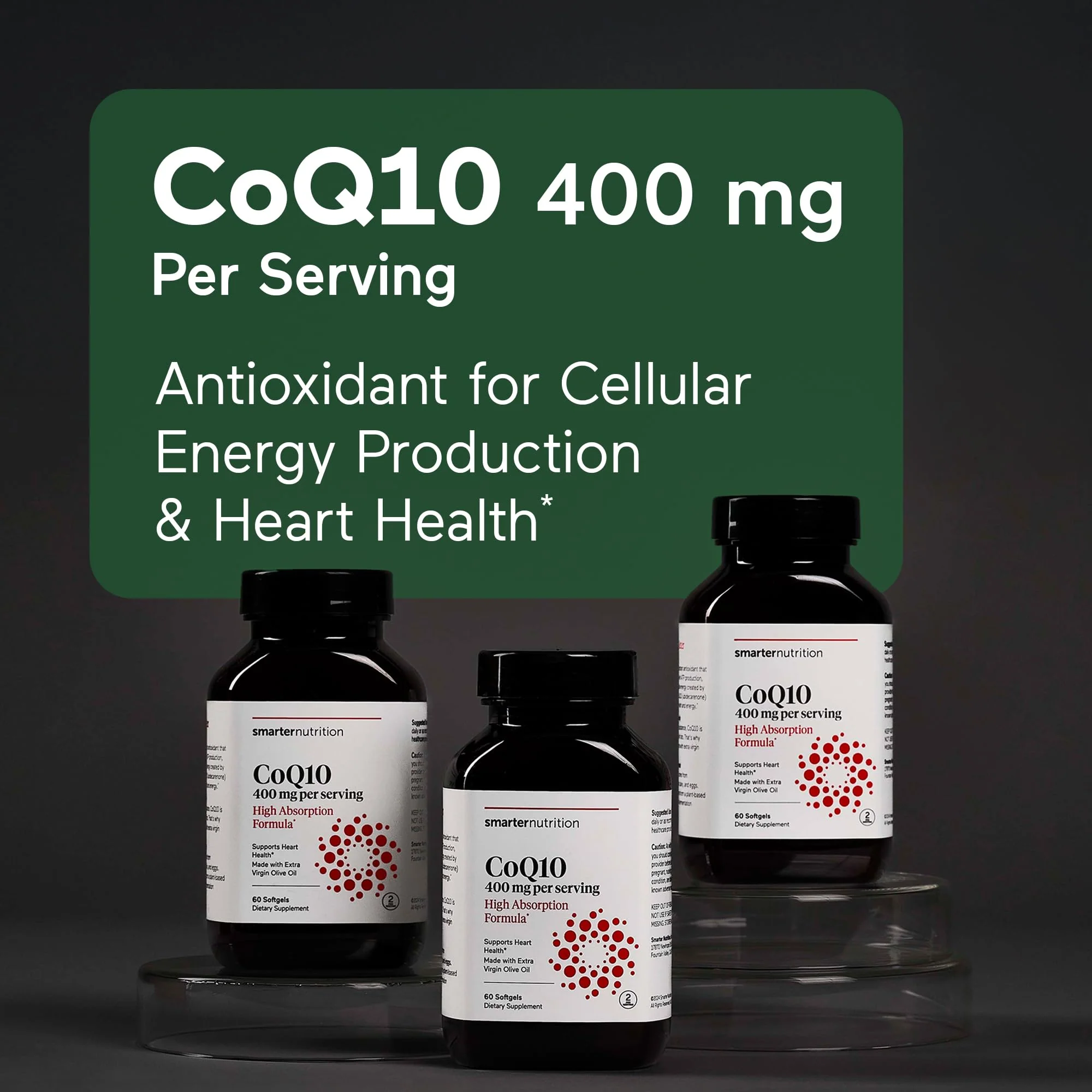 SMARTERNUTRITION CoQ10 400 mg High Absorption with Olive Oil – 360 Softgels - Image 4