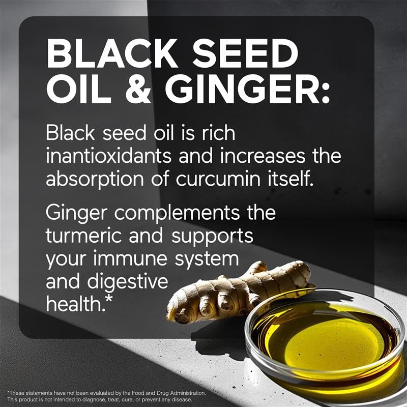 SMARTERNUTRITION Curcumin Softgels – Vegan 400 mg, High Absorption, Black Seed Oil & Ginger, 360 Ct - Image 5