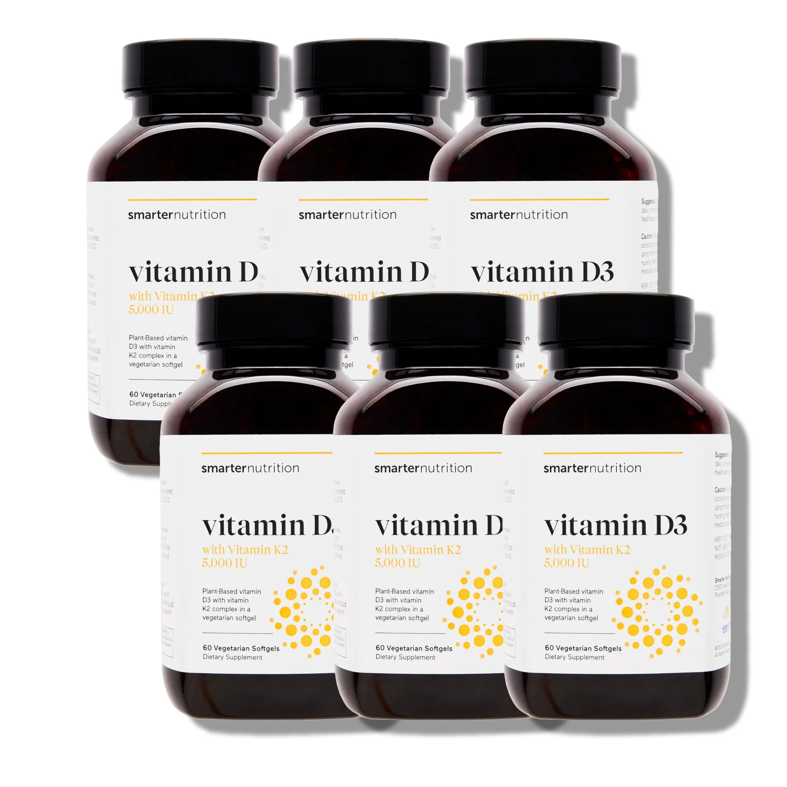SMARTERNUTRITION Vegan Vitamin D3 5000 IU + Vitamin K2 1100 mcg – Organic Coconut & Olive Oil, 360 Softgels (180-Day Supply)