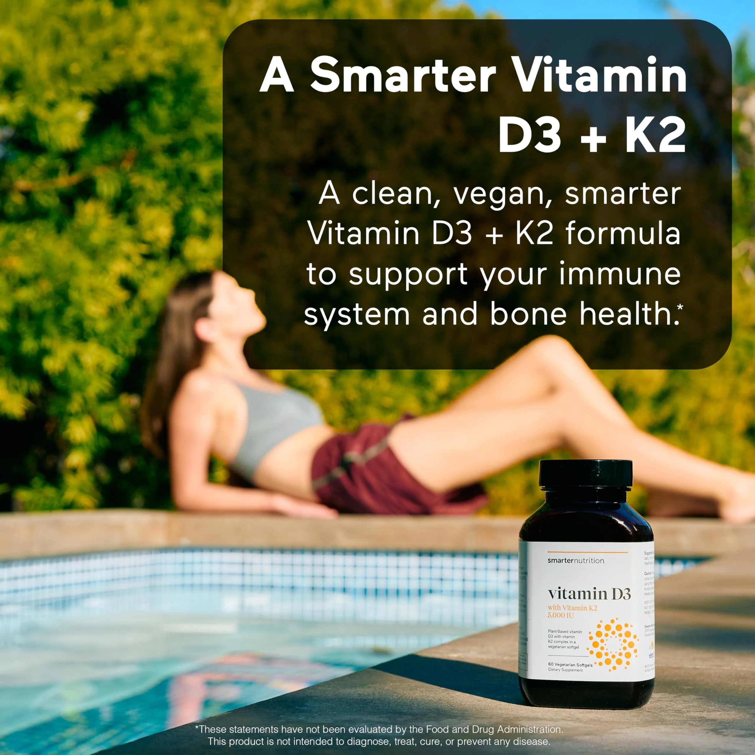 SMARTERNUTRITION Vegan Vitamin D3 5000 IU + Vitamin K2 1100 mcg – Organic Coconut & Olive Oil, 360 Softgels (180-Day Supply) - Image 2