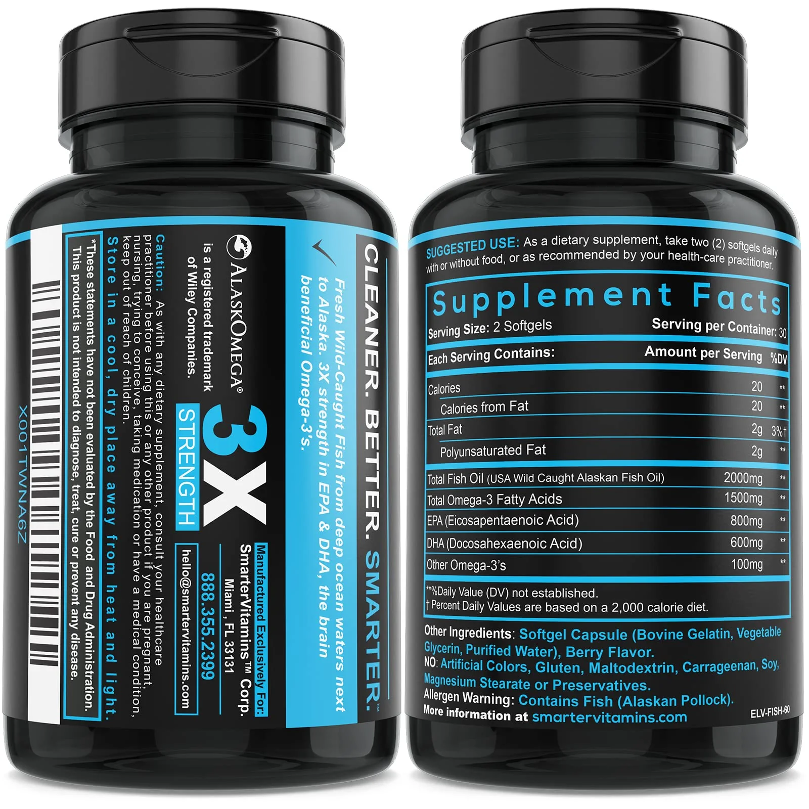 SmarterVitamins Omega-3 5-Pack – Berry Burpless Fish Oil, 2000mg DHA EPA, AlaskOmega - Image 12