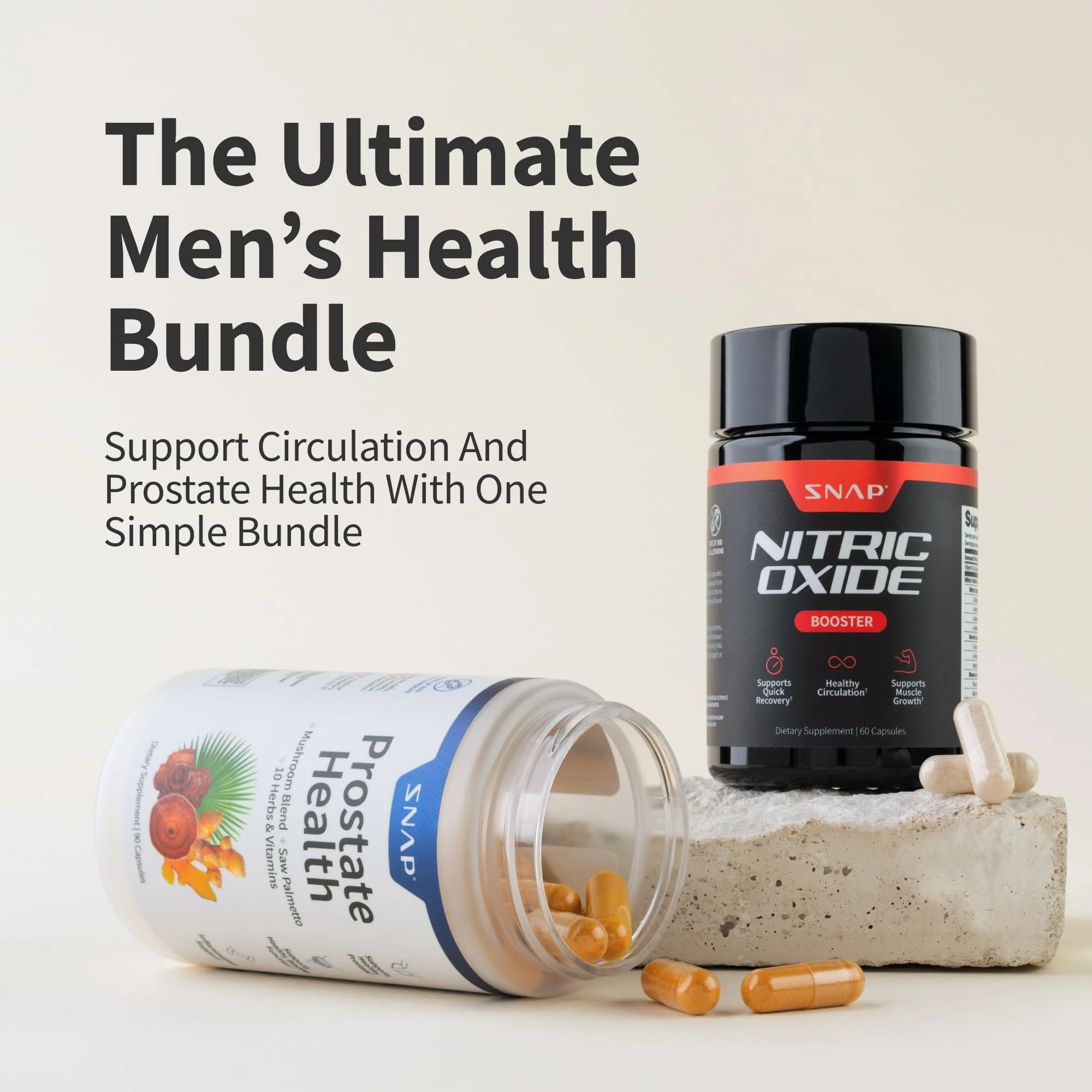 Snap Supplements Prostate Health & Nitric Oxide Bundle for Men | 90 + 60 Vegetarian Capsules (1 Month Supply) - Image 7