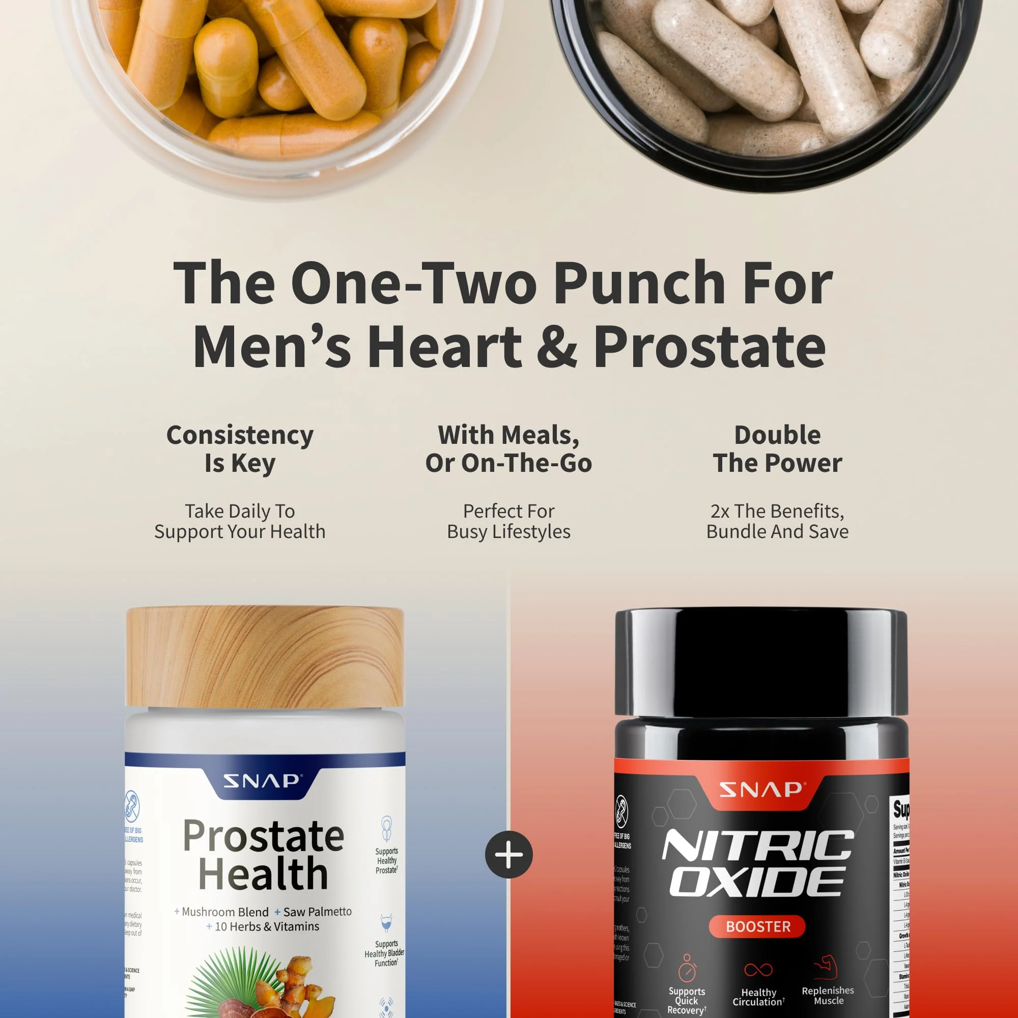 Snap Supplements Prostate Health & Nitric Oxide Bundle for Men | 90 + 60 Vegetarian Capsules (1 Month Supply) - Image 9
