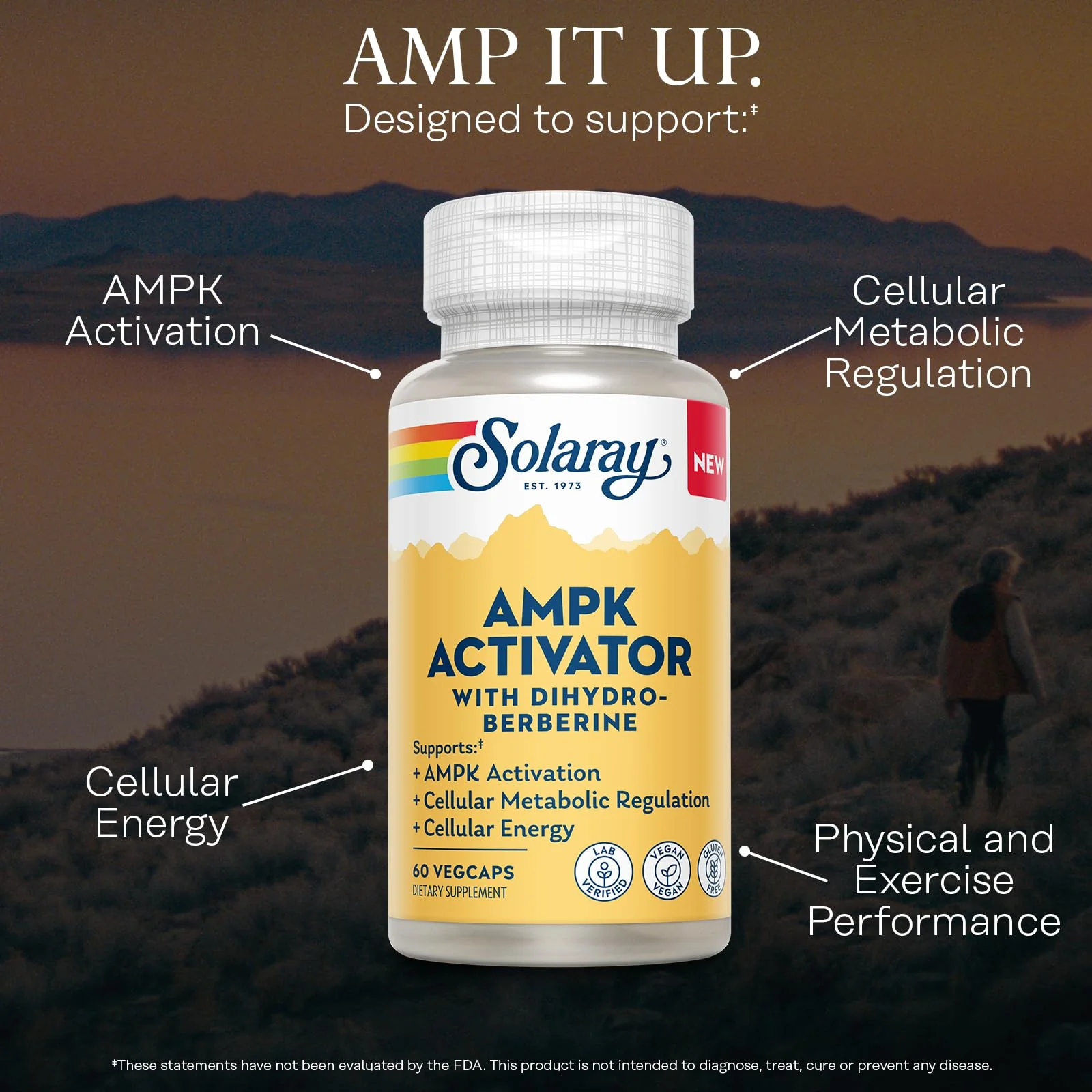 Solaray AMPK Activator Plus Dihydroberberine – Clinically Backed Ingredient – Advanced Berberine Supplement – Cellular Energy and Metabolism Support – 60-Day Guarantee – 60 VegCaps - Image 3