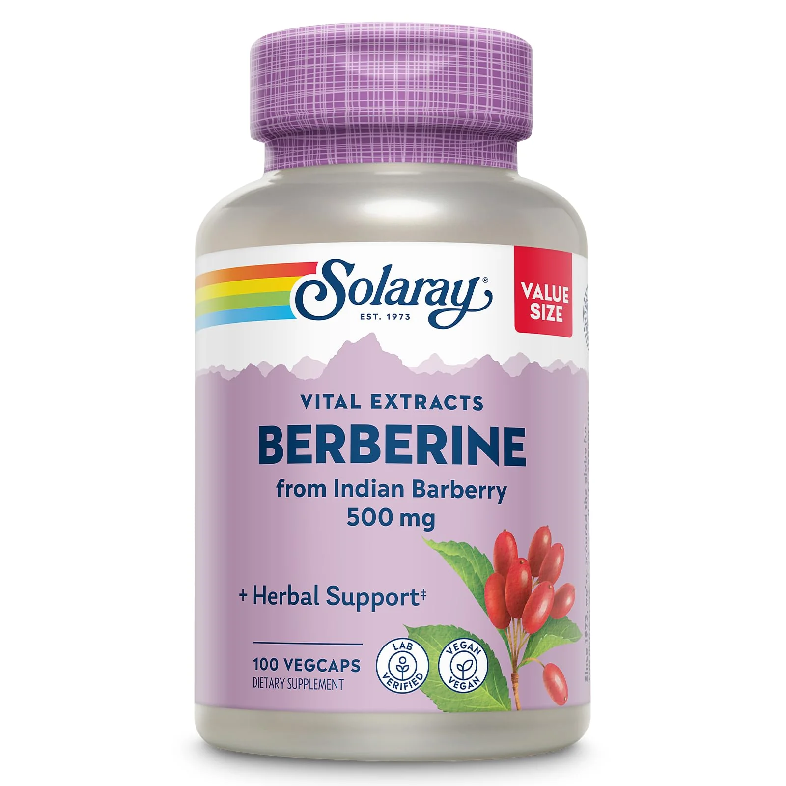 SOLARAY Berberine 500mg – Berberine HCl from Indian Barberry, Vegan, Non-GMO, 100 Servings - Image 7