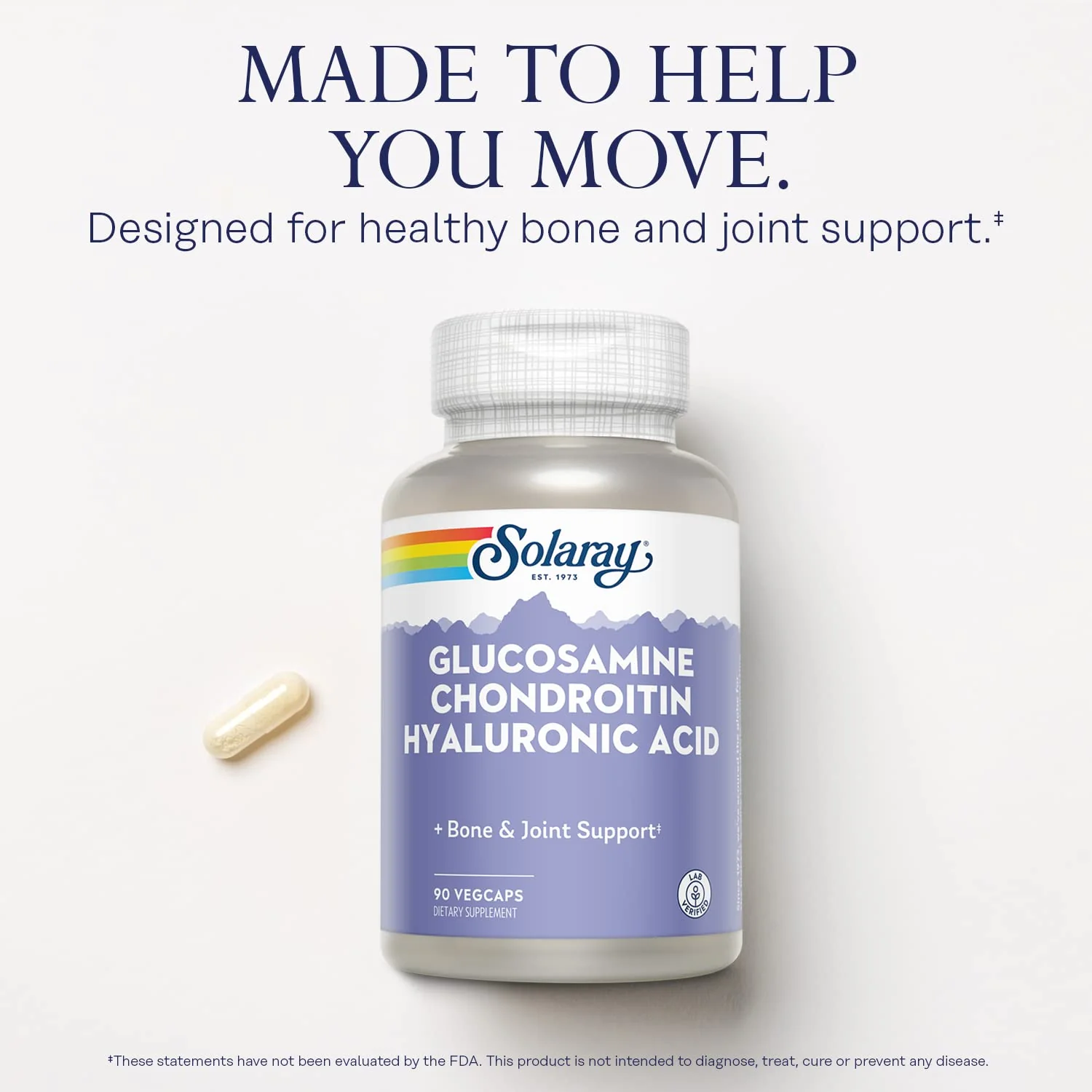SOLARAY Glucosamine Chondroitin Hyaluronic Acid 1500/1000/20mg – 90 Capsules - Image 13